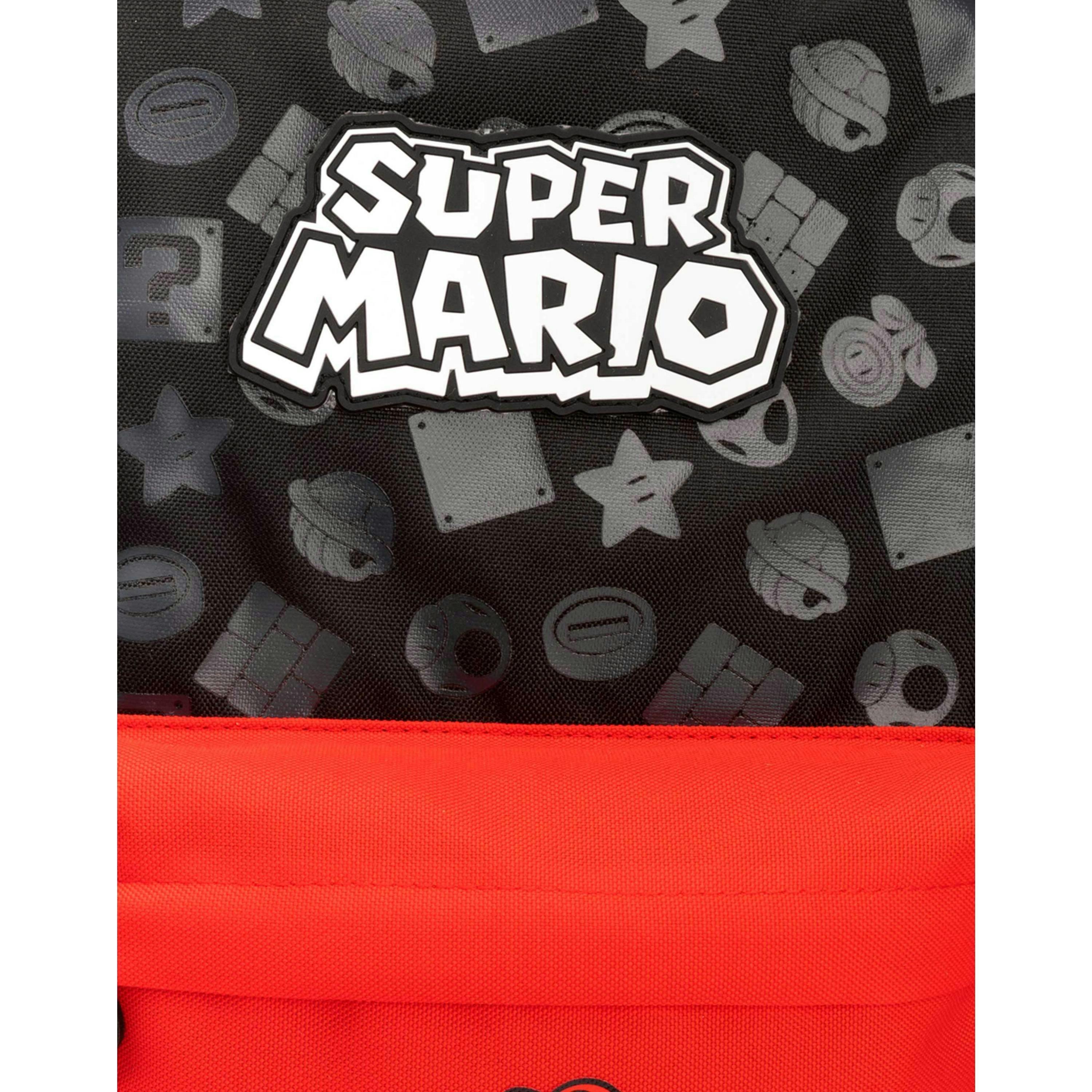 Nintendo Boys Black Logo, Mario Placement Print / Moulded Toad Zipper Backpack (One Size) by Vanilla Underground , view 6 of 6
