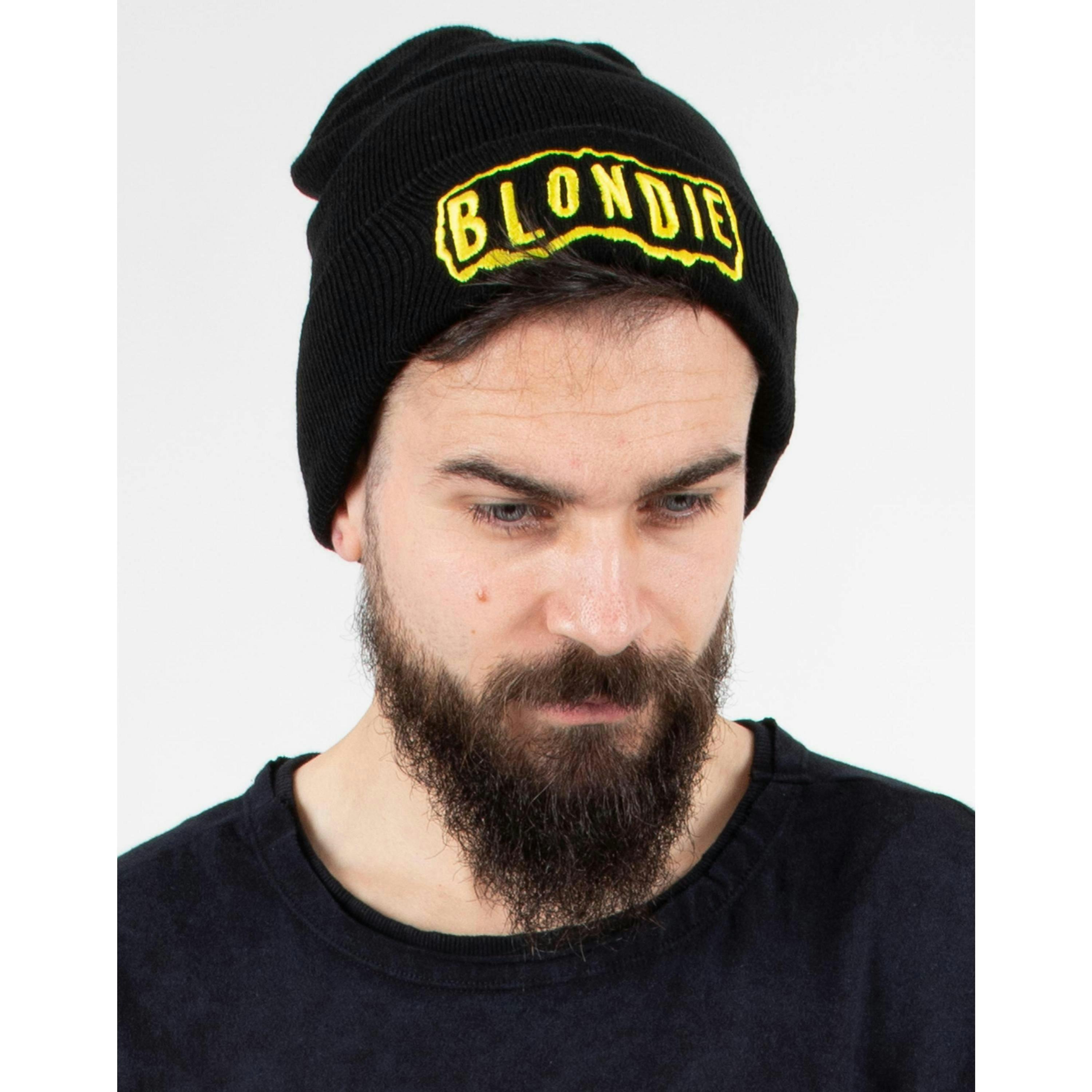Blondie Mens Black Logo Beanie Hat (One Size) by Vanilla Underground , view 2 of 5