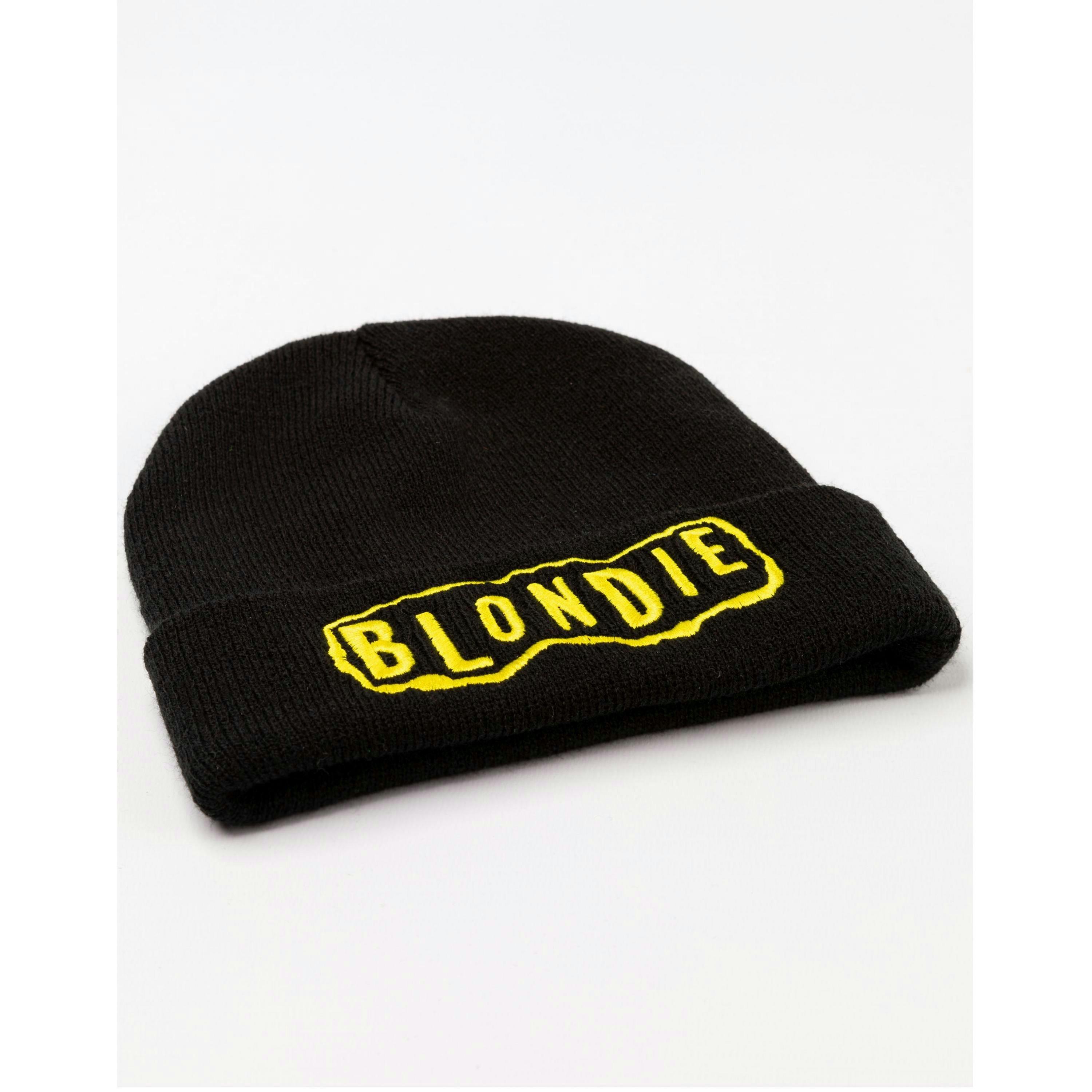Blondie Mens Black Logo Beanie Hat (One Size) by Vanilla Underground , view 3 of 5
