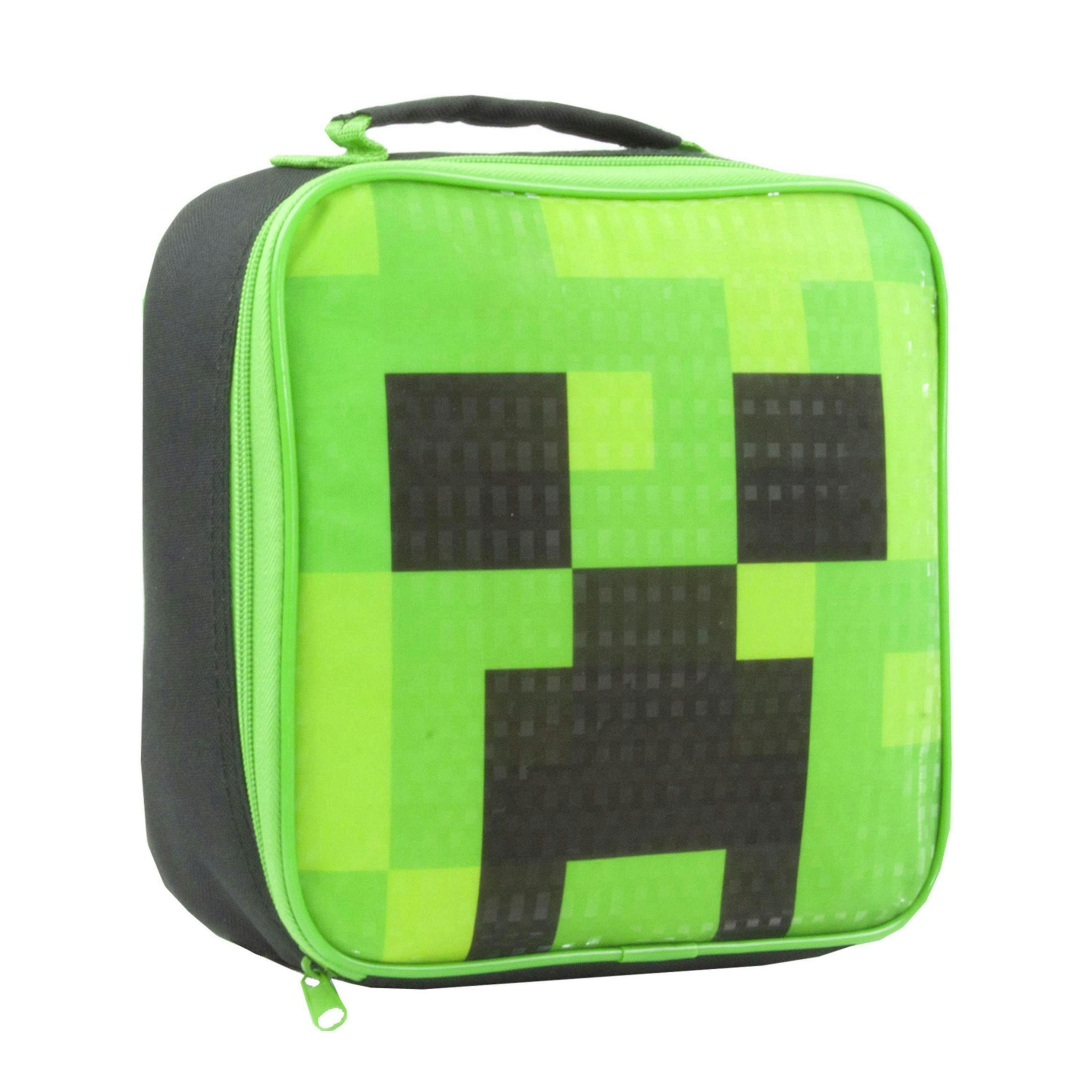 Minecraft Boys Green Creeper Lunch Bag Bottle and Snack Pot (One Size) by Vanilla Underground , view 3 of 6