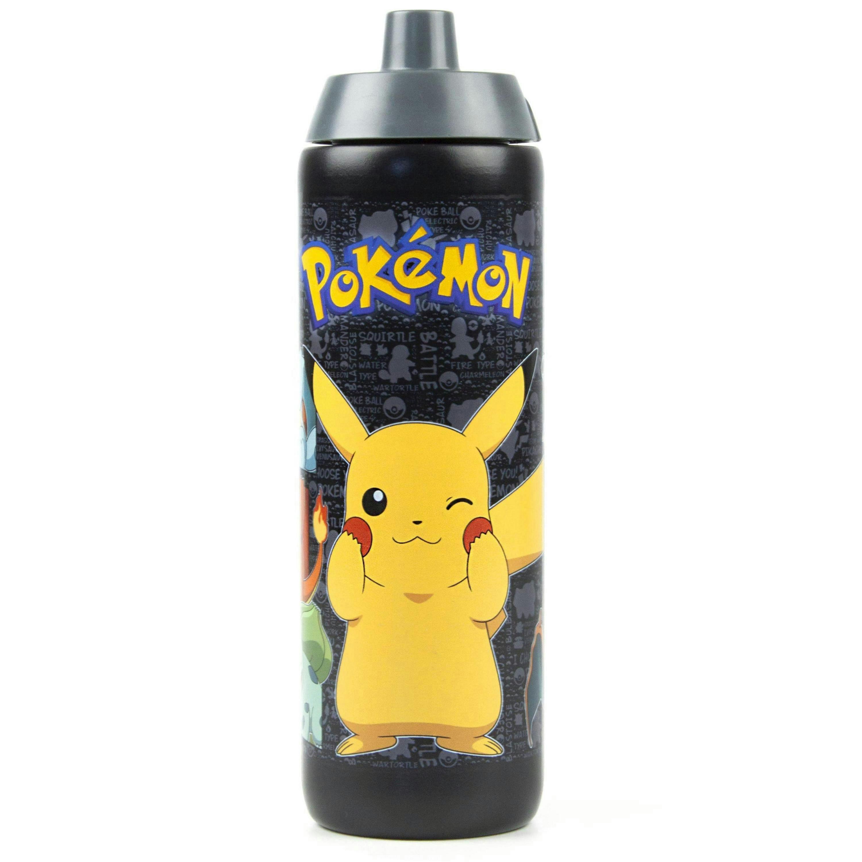 Pokemon Unisex Kids Black Pikachu Screw Water Bottle (One Size) by Vanilla Underground , view 1 of 5