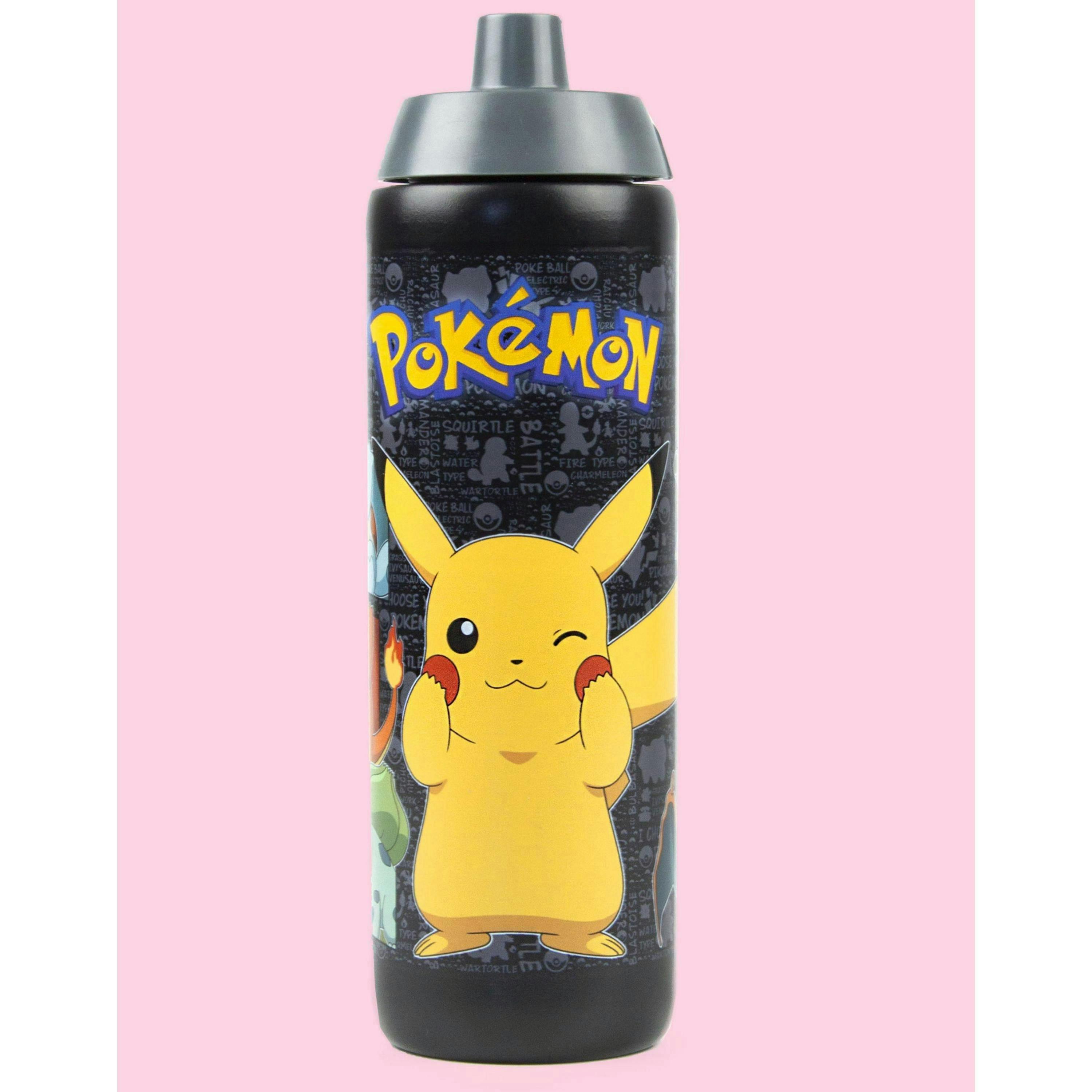 Pokemon Unisex Kids Black Pikachu Screw Water Bottle (One Size) by Vanilla Underground , view 2 of 5