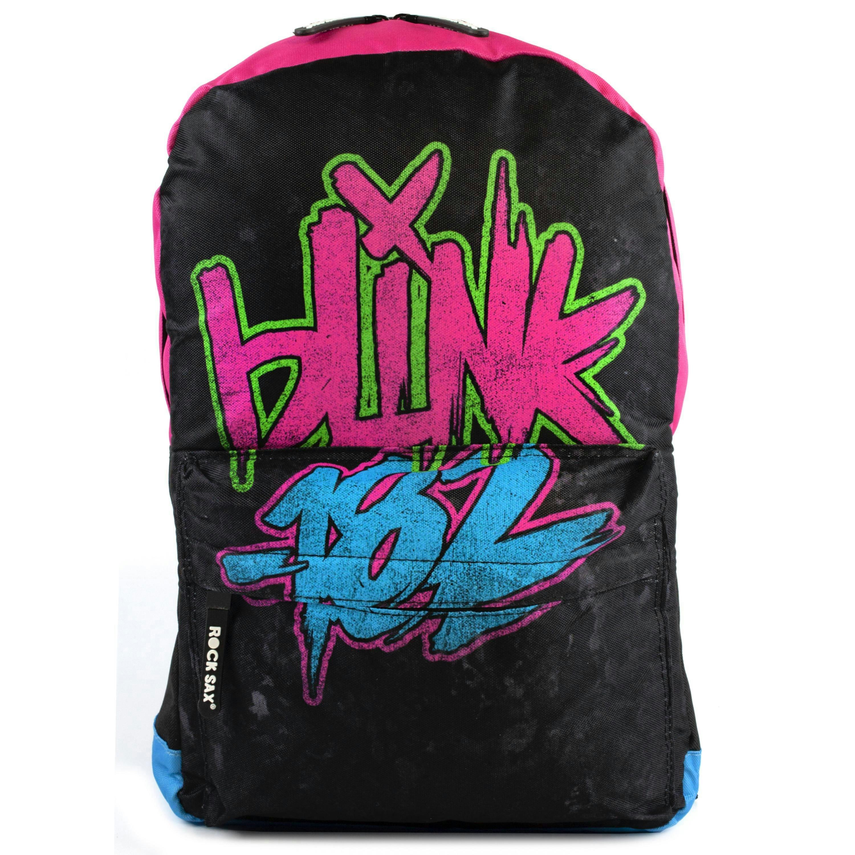 Rock Sax Unisex Black Blink 182 Backpack (One Size) by Vanilla Underground , view 1 of 3