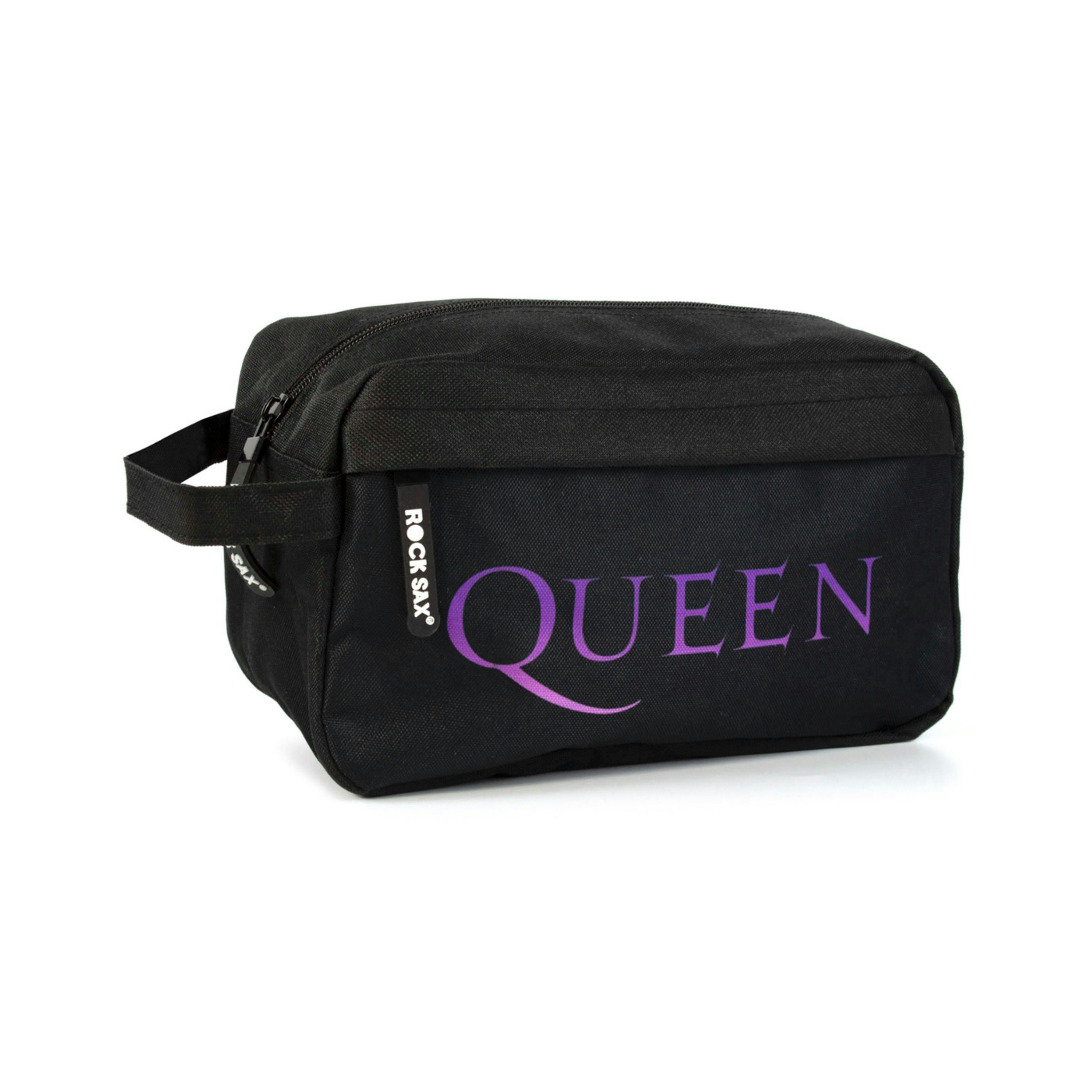 Rock Sax Unisex Black Queen Band Logo Wash and Toiletry Bag (One Size) by Vanilla Underground , view 1 of 5