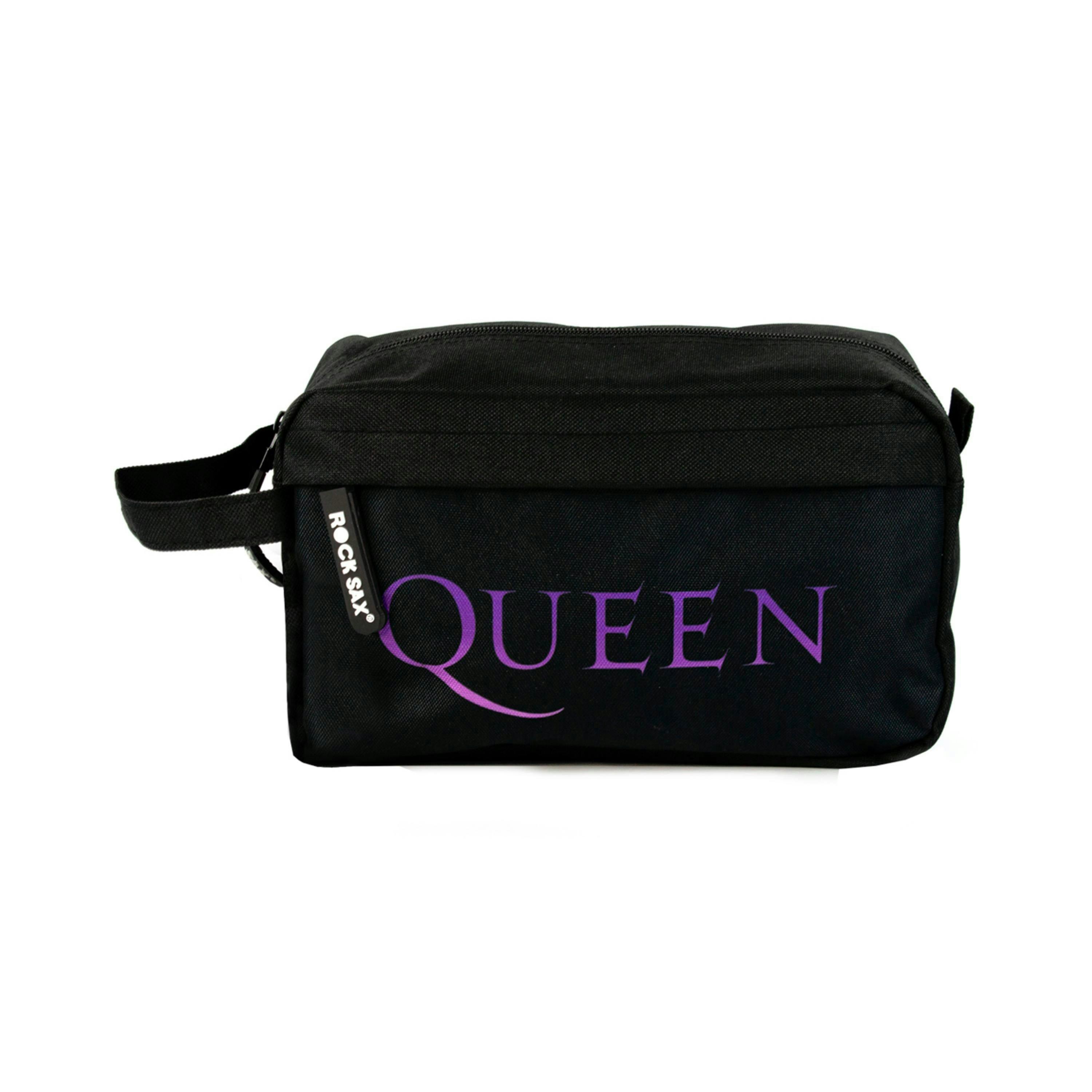 Rock Sax Unisex Black Queen Band Logo Wash and Toiletry Bag (One Size) by Vanilla Underground , view 4 of 5
