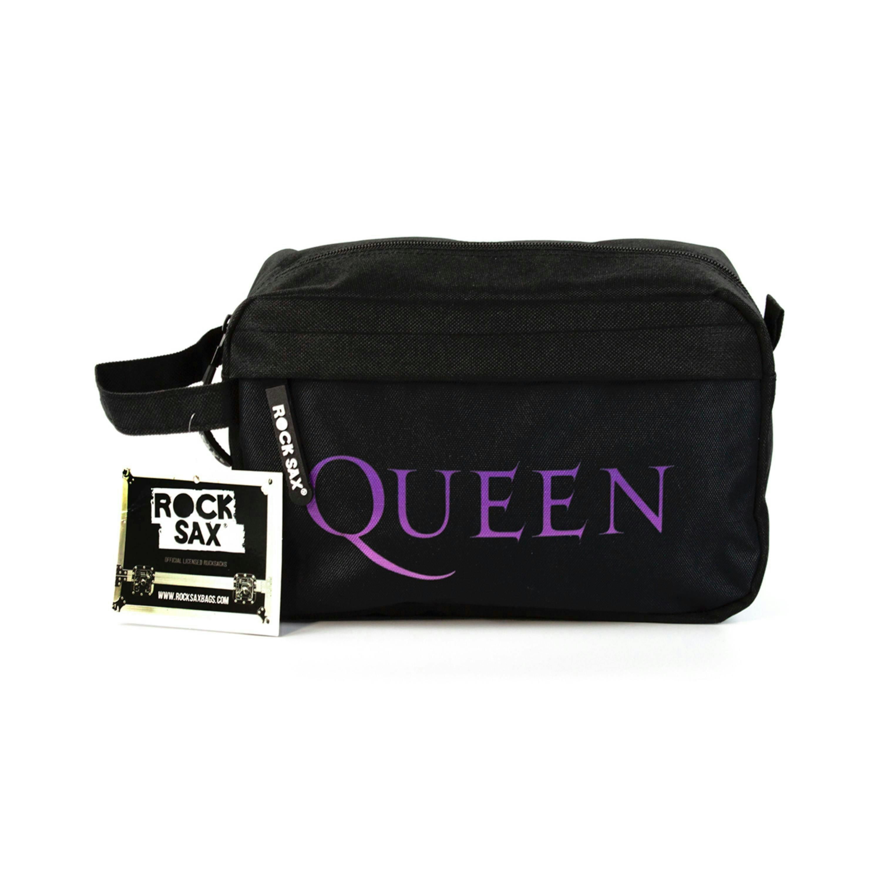 Rock Sax Unisex Black Queen Band Logo Wash and Toiletry Bag (One Size) by Vanilla Underground , view 5 of 5