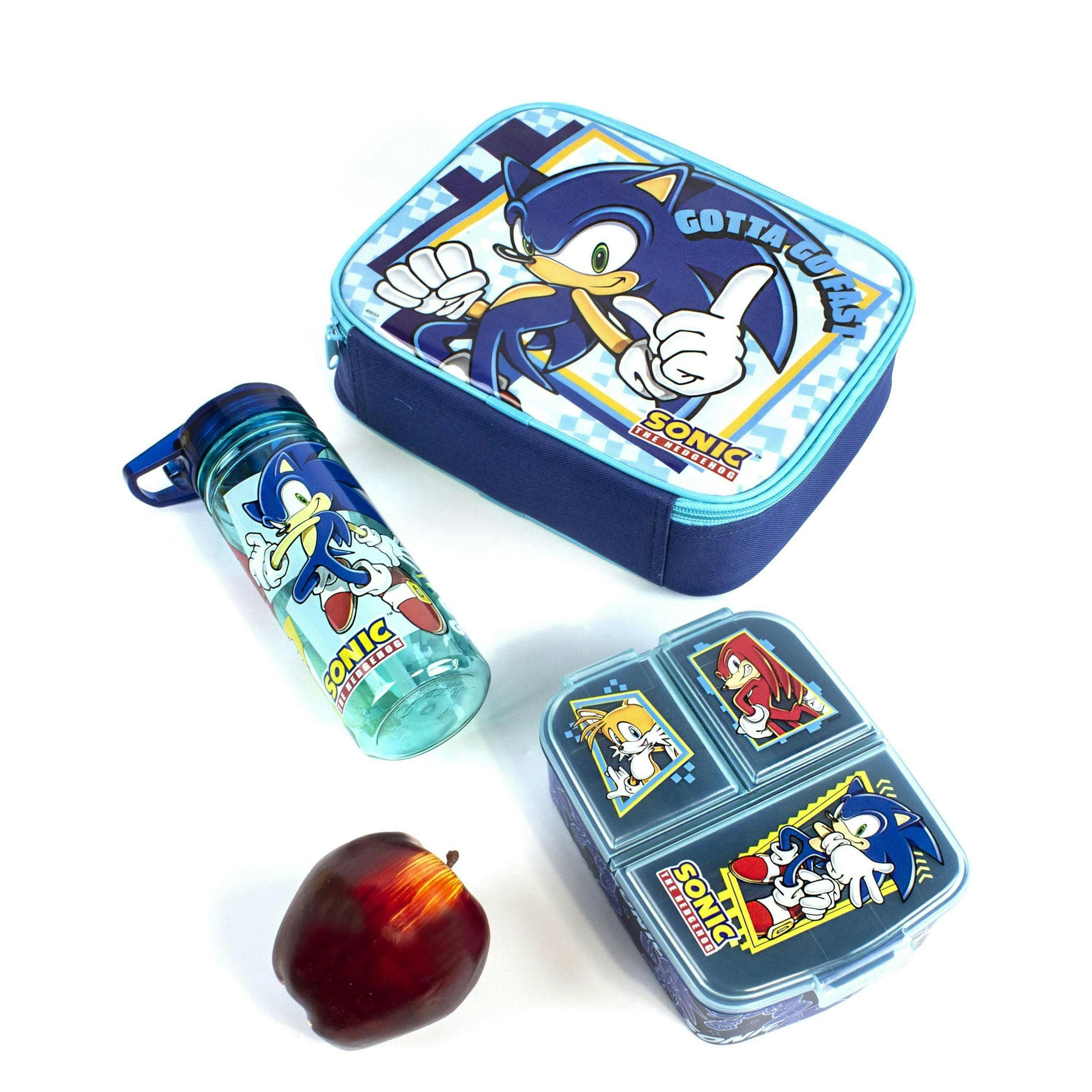 Sonic the Hedgehog Girls Blue Sonic , Tails & Knuckles Placement Print Lunch Bag Bottle and Snack Pot (One Size) by Vanilla Underground , view 4 of 6
