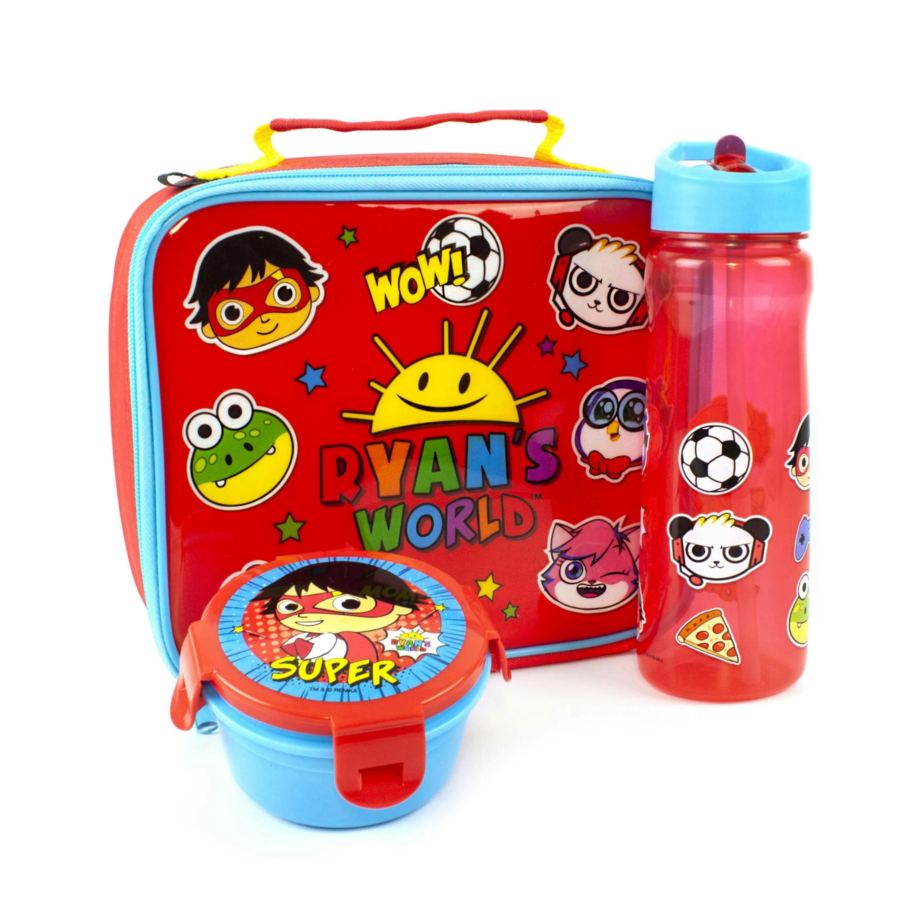 Ryans World Boys Red Lunch Bag Bottle and Snack Pot (One Size) by Vanilla Underground , view 1 of 6