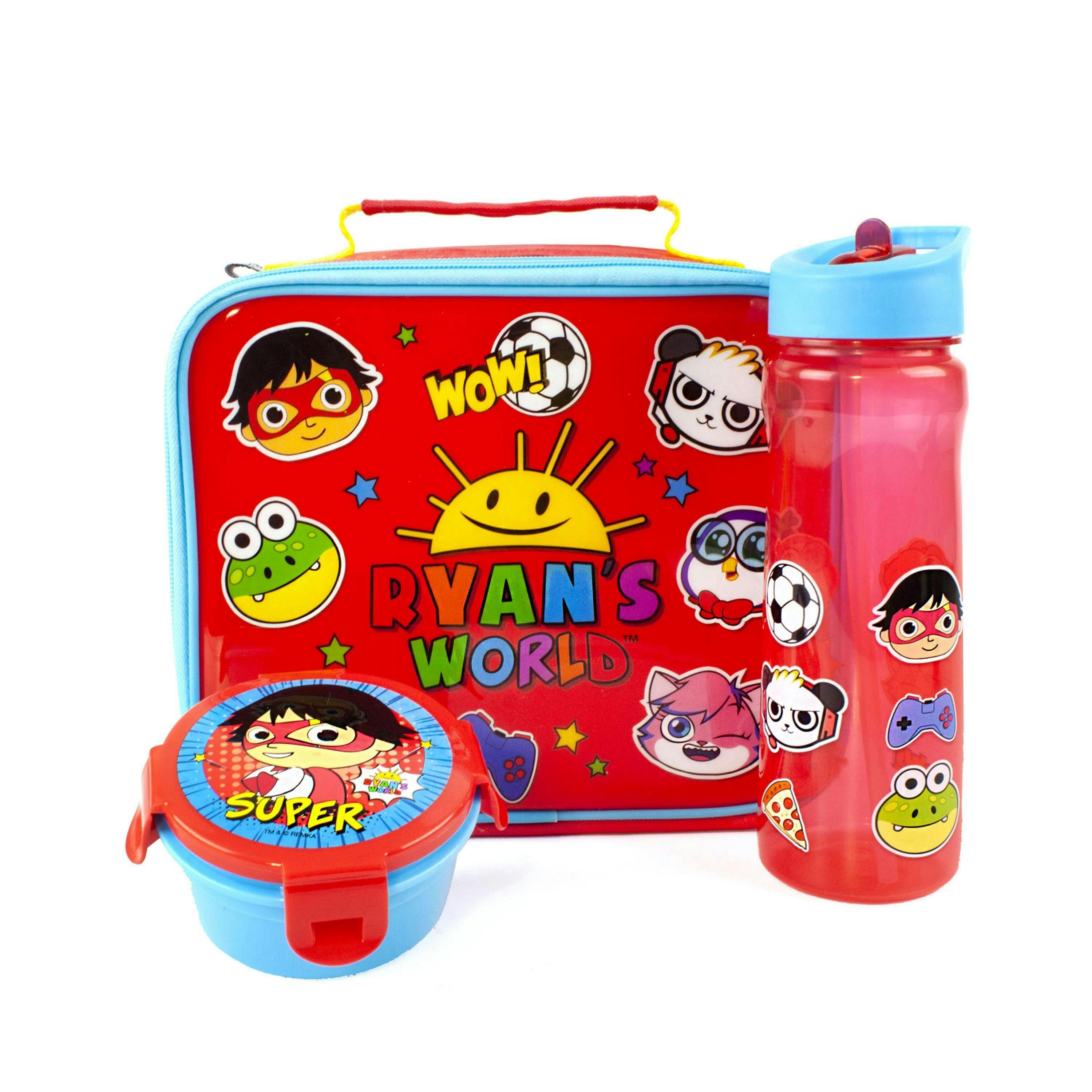 Ryans World Boys Red Lunch Bag Bottle and Snack Pot (One Size) by Vanilla Underground , view 2 of 6