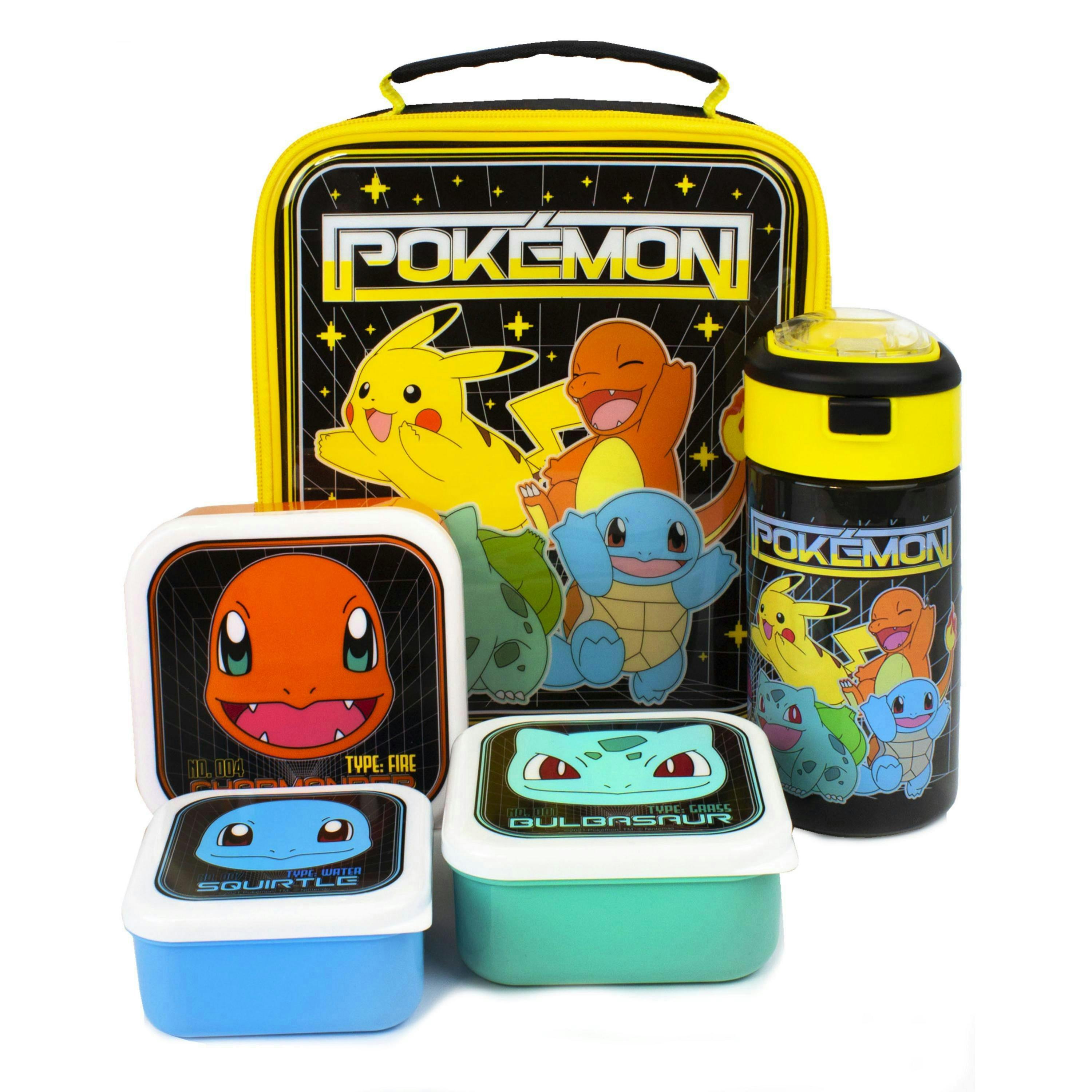 Pokemon Unisex Kids Multicoloured Pikachu & Squirtle Lunch Bag, Lunch Box and Bottle Set (One Size) by Vanilla Underground , view 1 of 6
