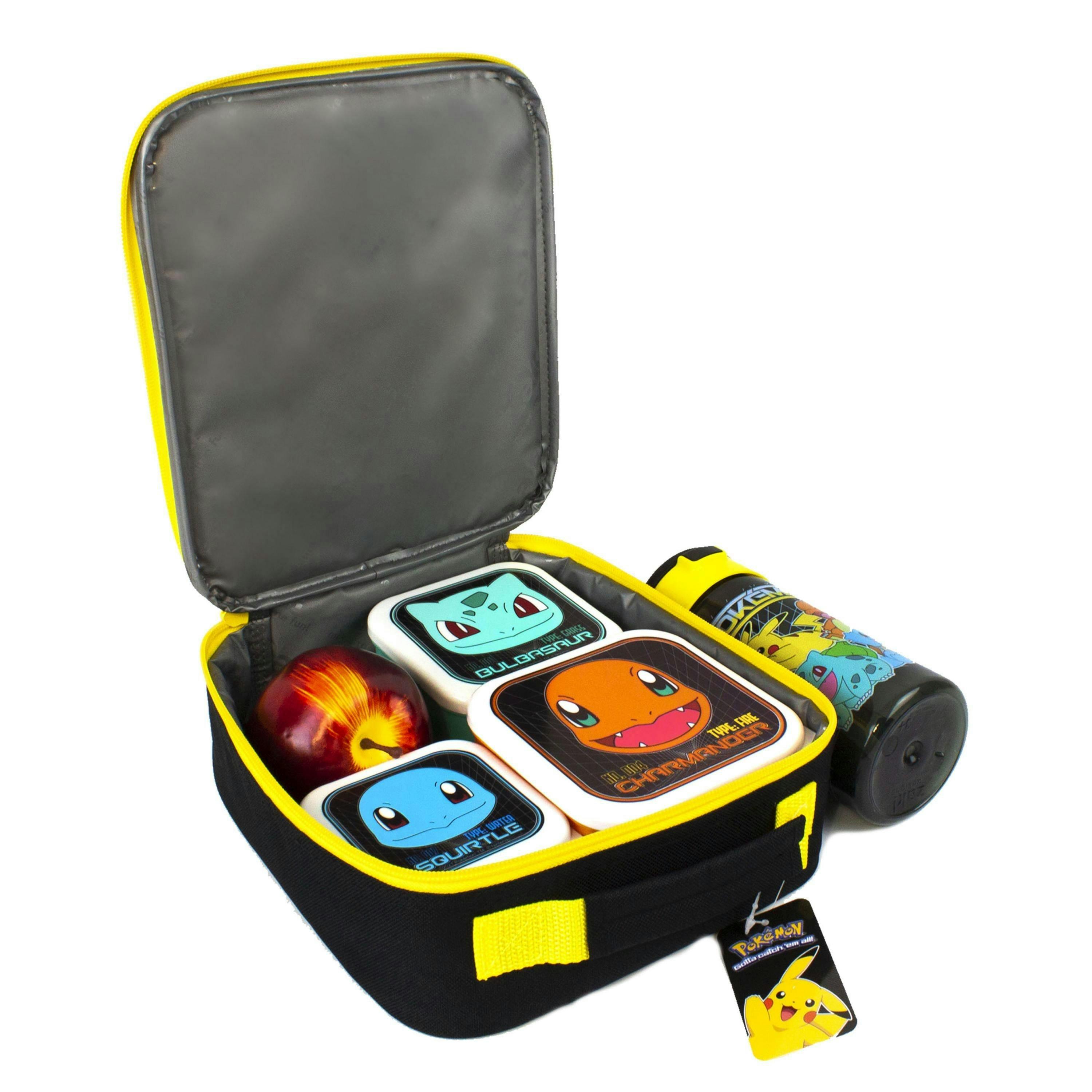 Pokemon Unisex Kids Multicoloured Pikachu & Squirtle Lunch Bag, Lunch Box and Bottle Set (One Size) by Vanilla Underground , view 4 of 6
