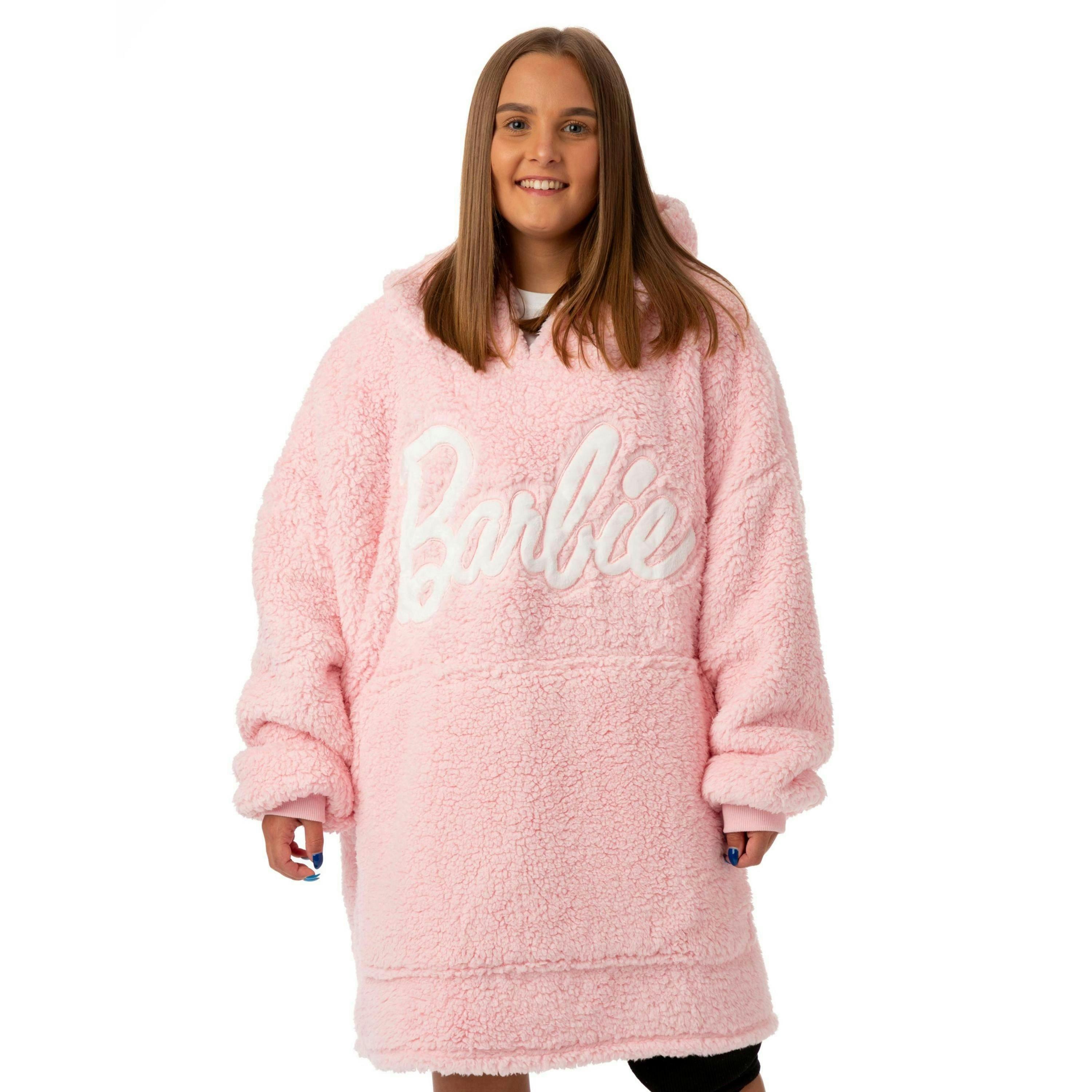 Barbie Womens Pink Blanket Hoodie (One Size) by Vanilla Underground , view 1 of 6
