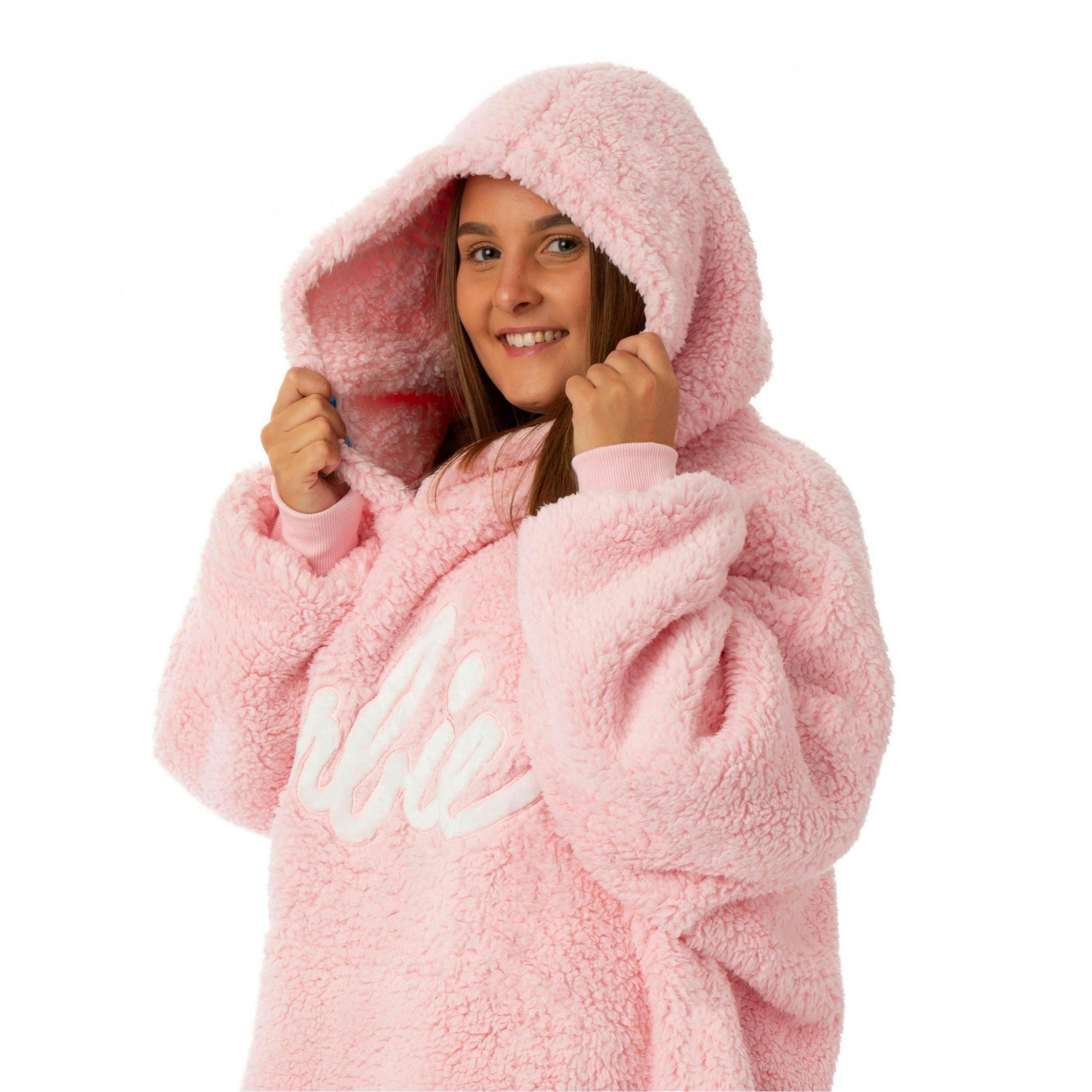 Barbie Womens Pink Blanket Hoodie (One Size) by Vanilla Underground , view 6 of 6