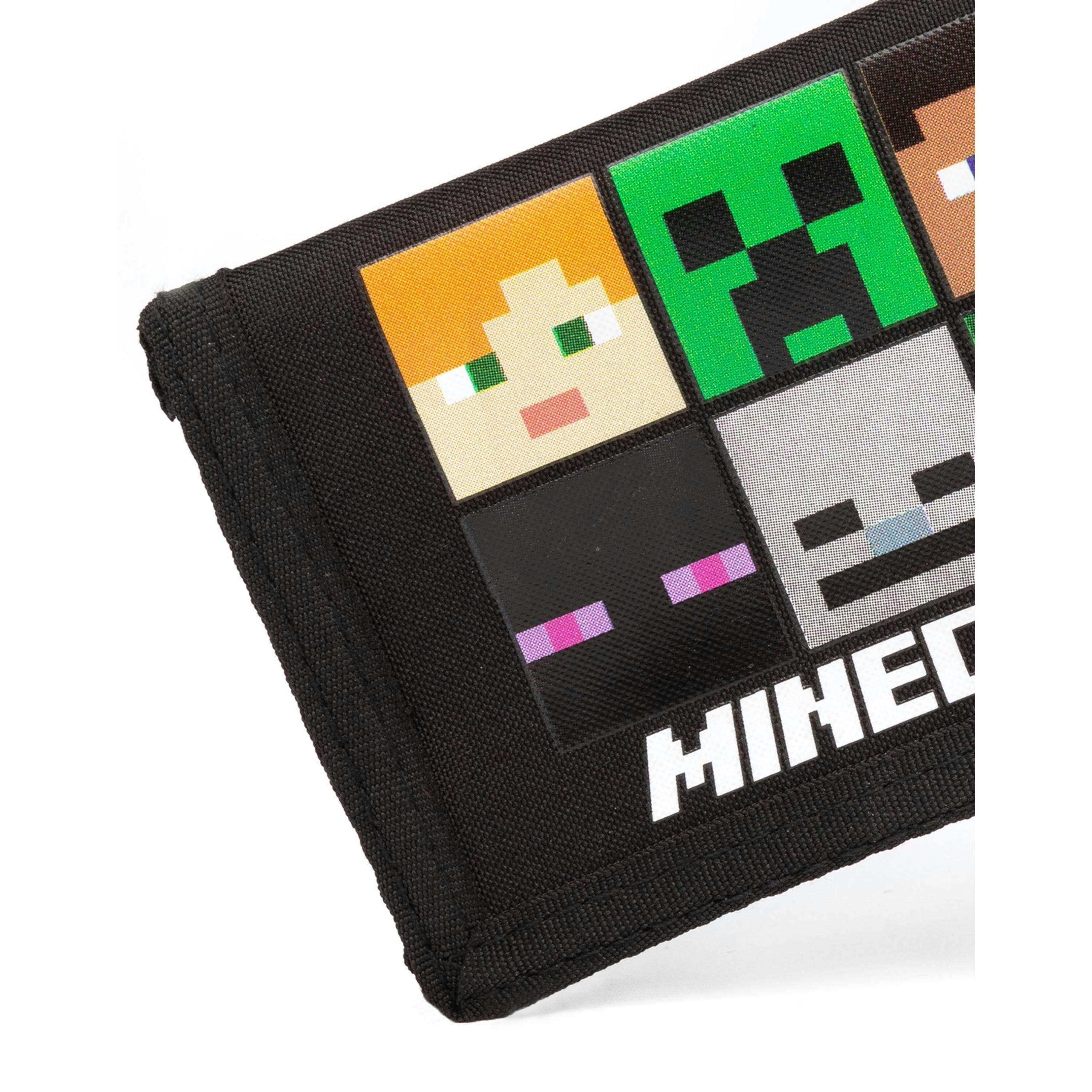 Minecraft Unisex Kids Black Multi Character Velcro Wallet (One Size) [dis] by Vanilla Underground , view 5 of 6