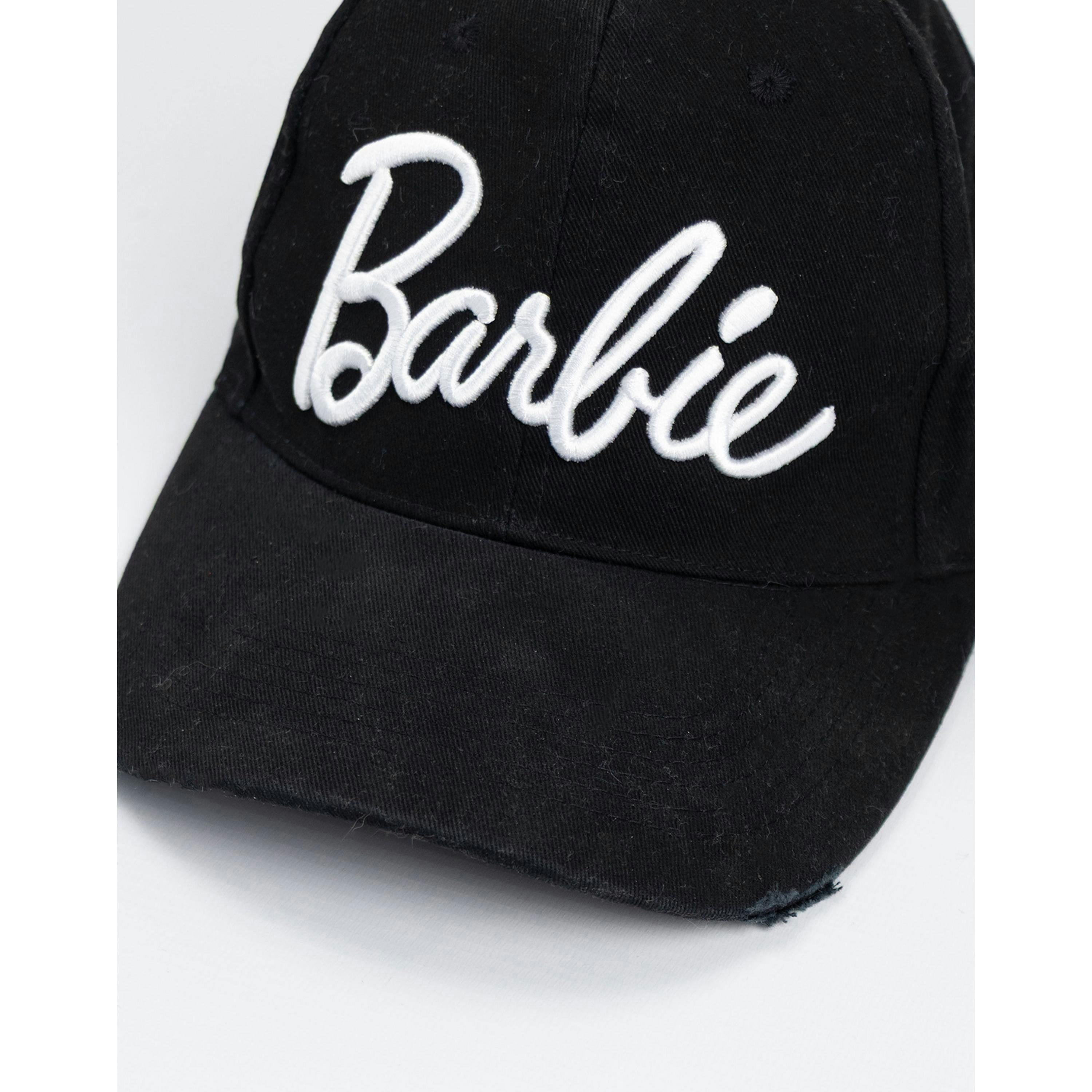 Barbie Womens Black Logo Adjustable Curved Peak Cap (One Size) by Vanilla Underground , view 4 of 6