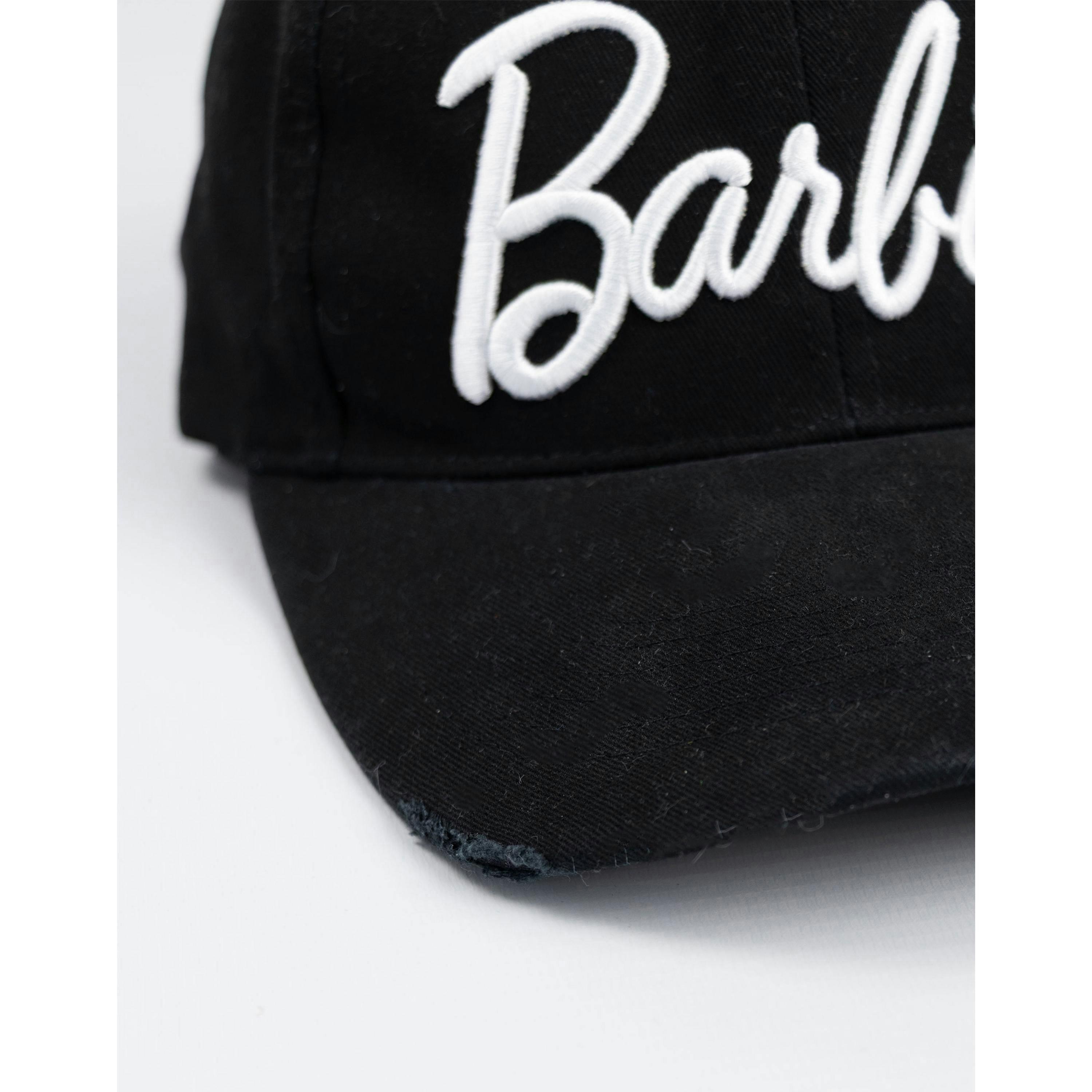 Barbie Womens Black Logo Adjustable Curved Peak Cap (One Size) by Vanilla Underground , view 5 of 6