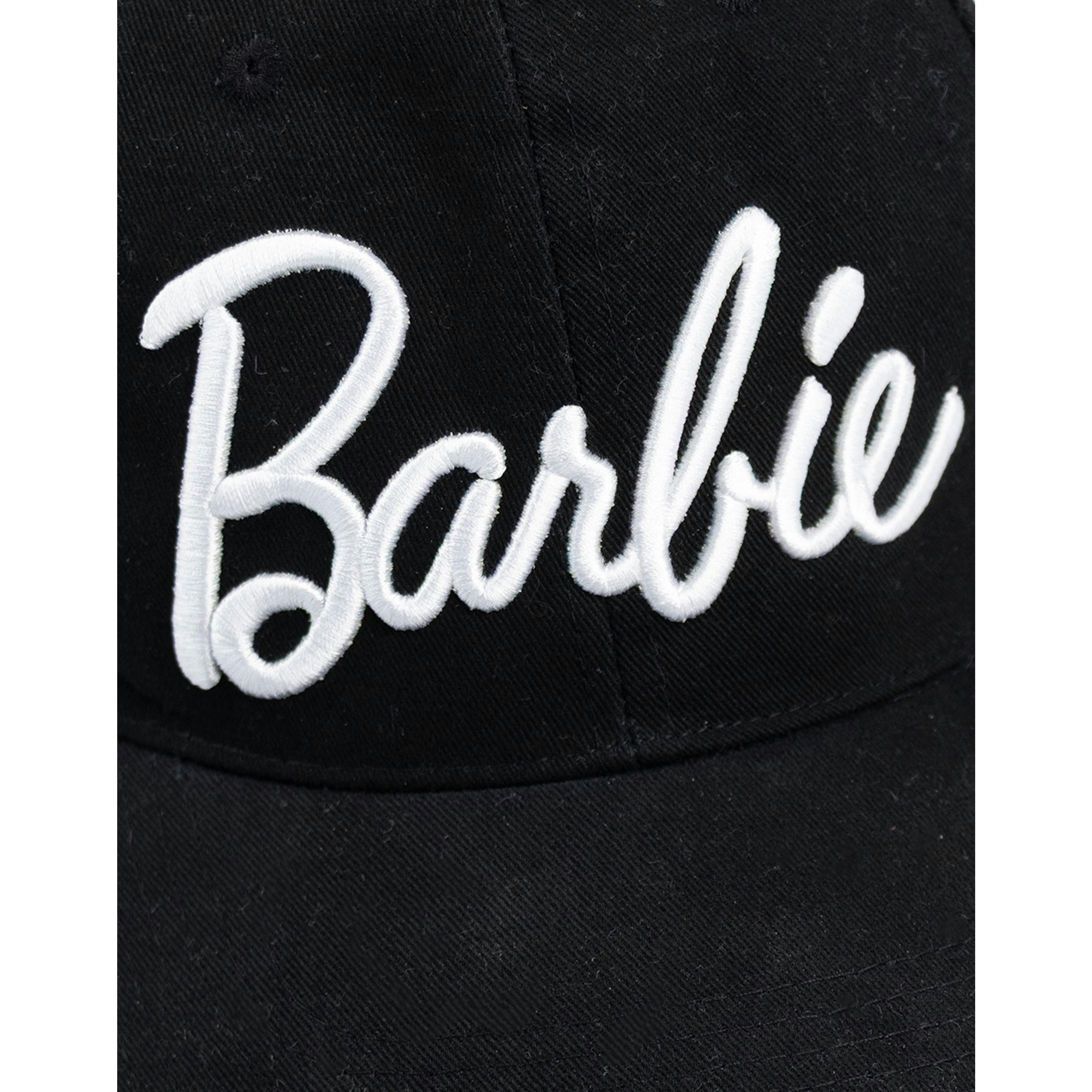 Barbie Womens Black Logo Adjustable Curved Peak Cap (One Size) by Vanilla Underground , view 6 of 6
