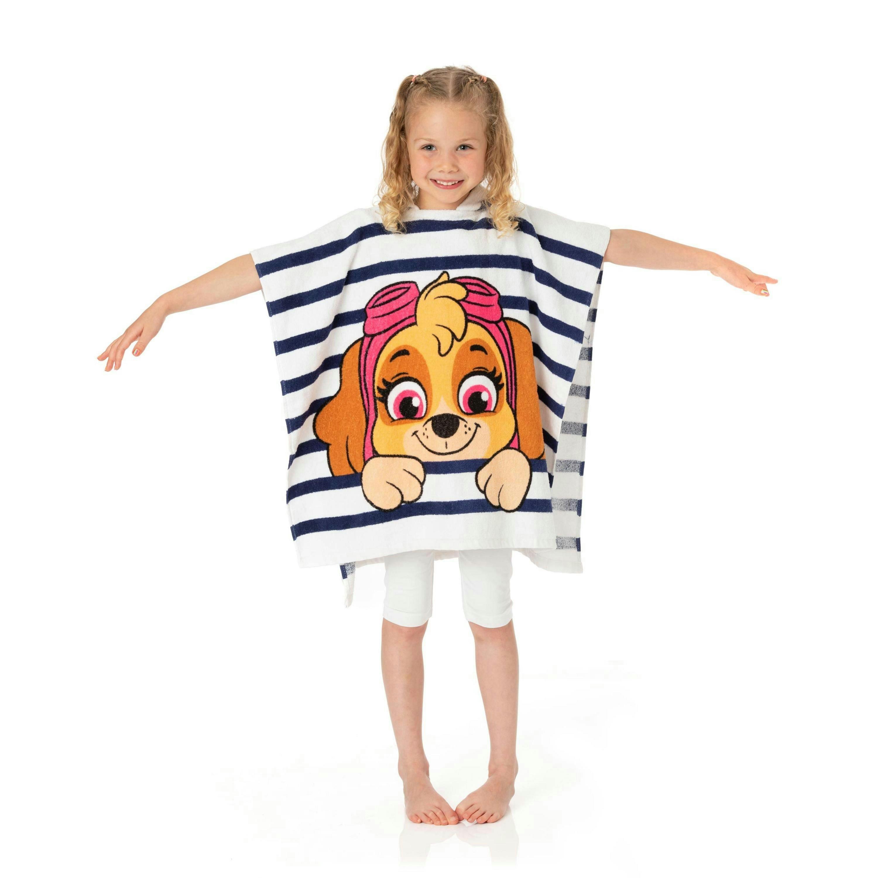 Paw Patrol Girls Multicoloured Skye Placement Graphic Poncho Towel (One Size) by Vanilla Underground , view 2 of 6