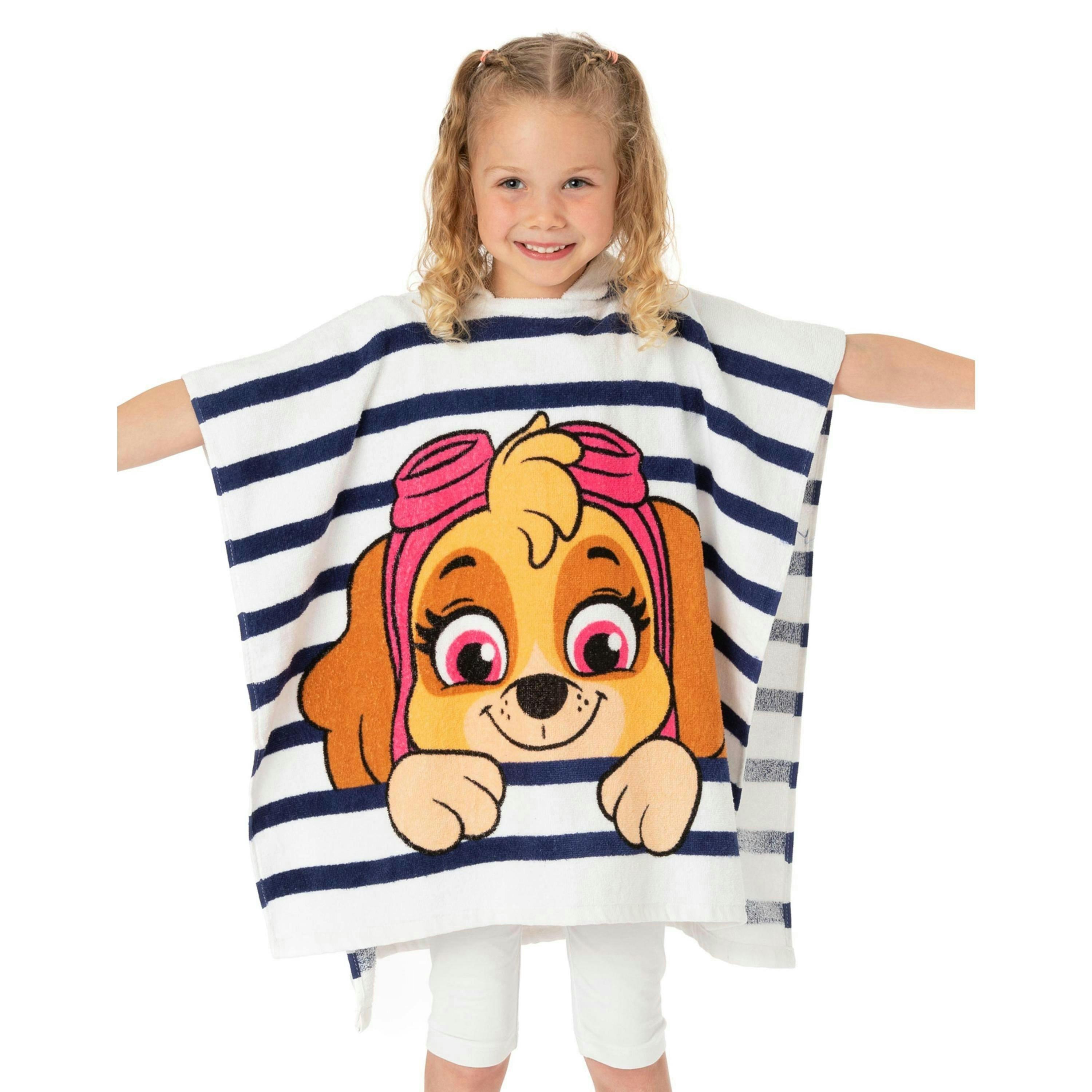Paw Patrol Girls Multicoloured Skye Placement Graphic Poncho Towel (One Size) by Vanilla Underground , view 3 of 6