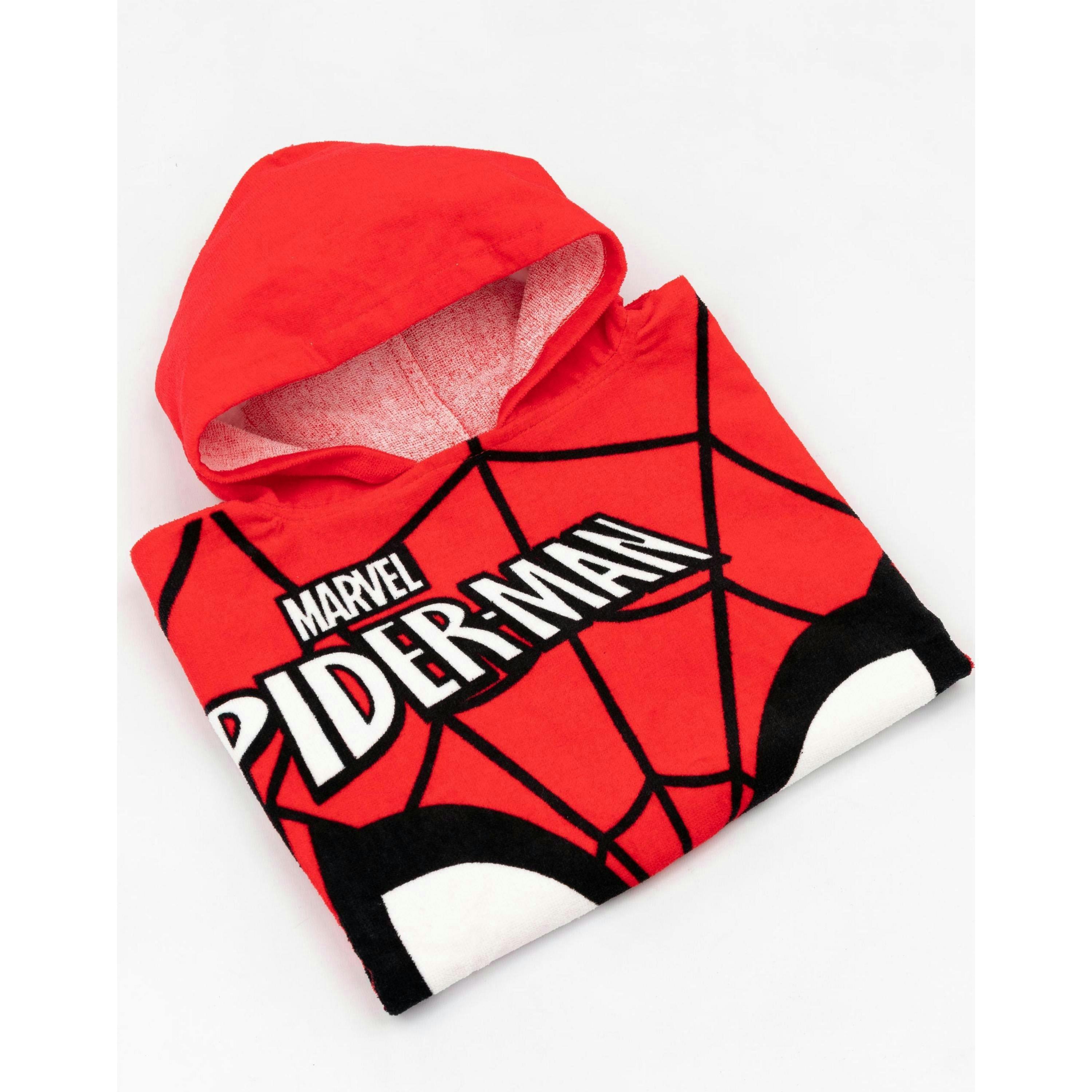 Marvel Boys Multicoloured Spider-Man Large Placement Graphic/Logo Poncho Towel (One Size) by Vanilla Underground , view 4 of 6