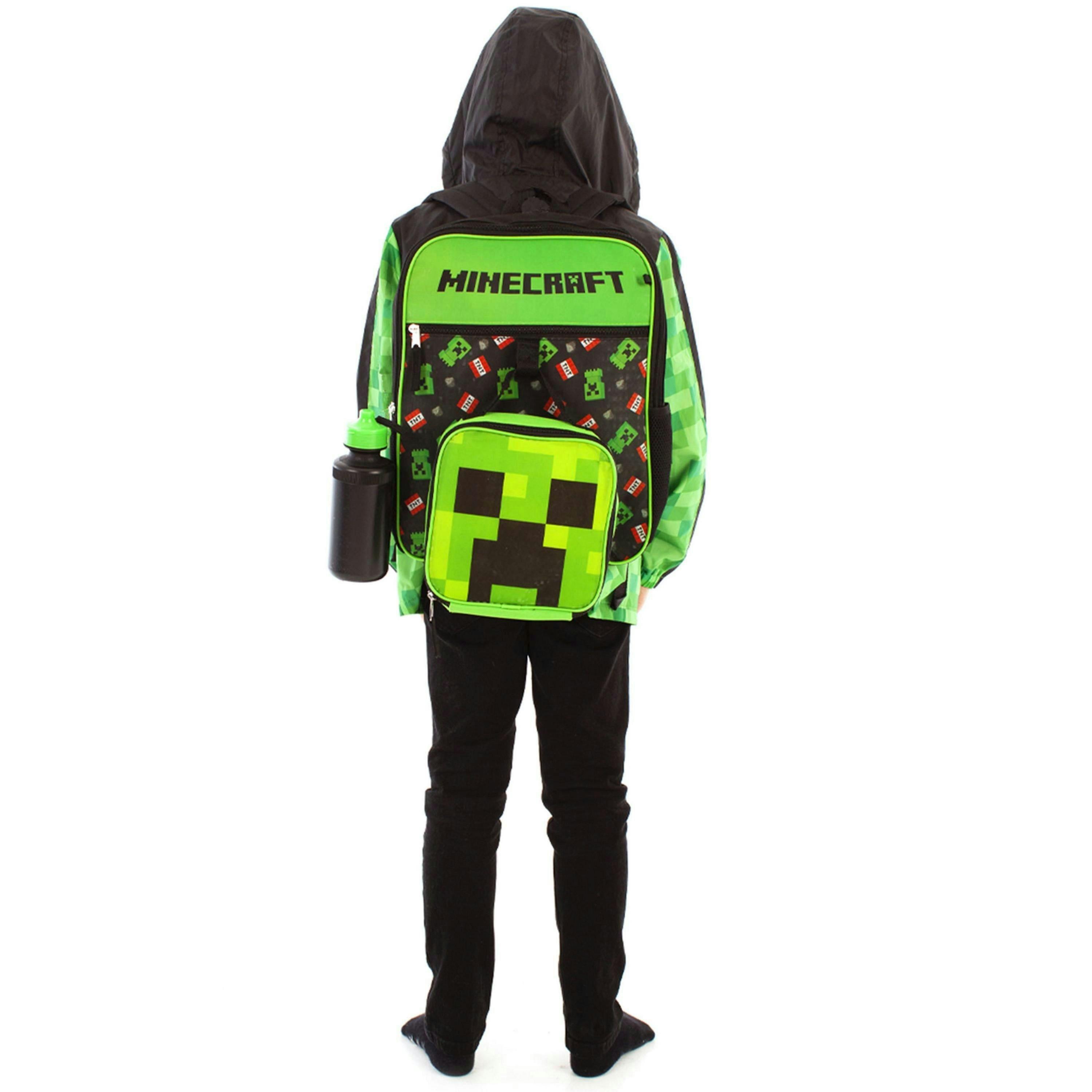 Minecraft Back pack set 5 Piece Boys Black Creeper & Tnt Graphics 5 Piece Backpack Set (One Size) by Vanilla Underground , view 2 of 6