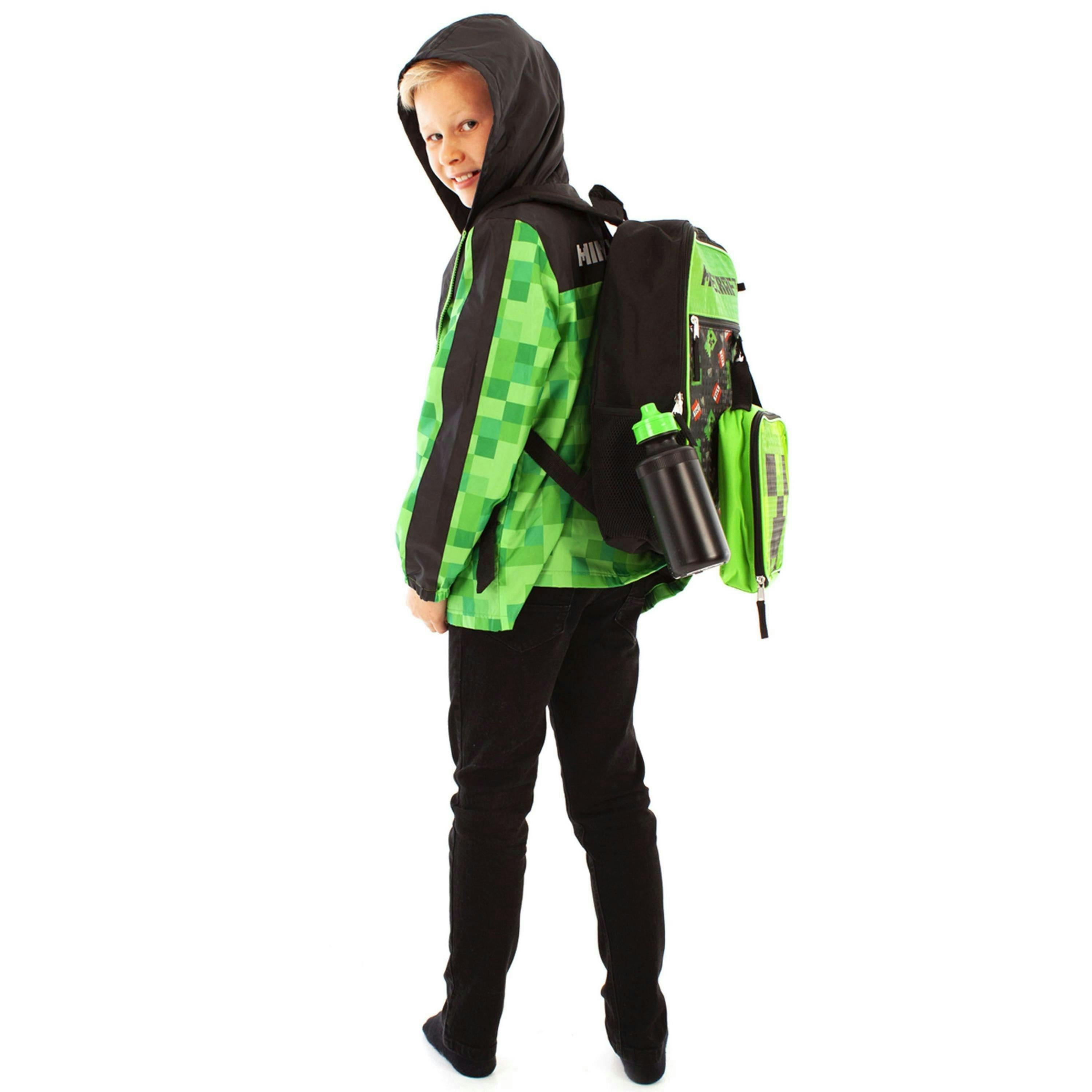 Minecraft Back pack set 5 Piece Boys Black Creeper & Tnt Graphics 5 Piece Backpack Set (One Size) by Vanilla Underground , view 3 of 6