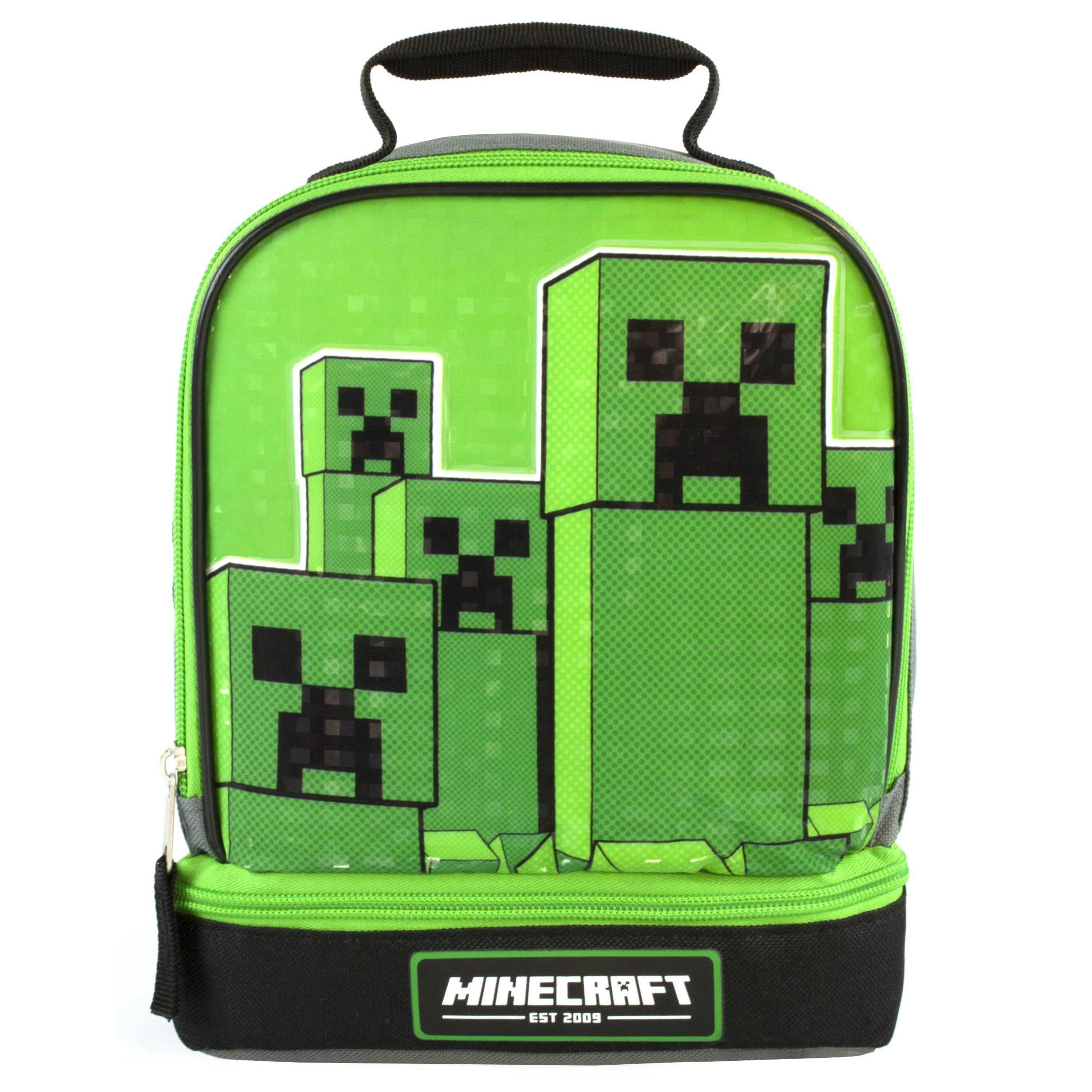 Minecraft Boys Green Creeper Zip Lunch Bag (One Size) by Vanilla Underground , view 1 of 6