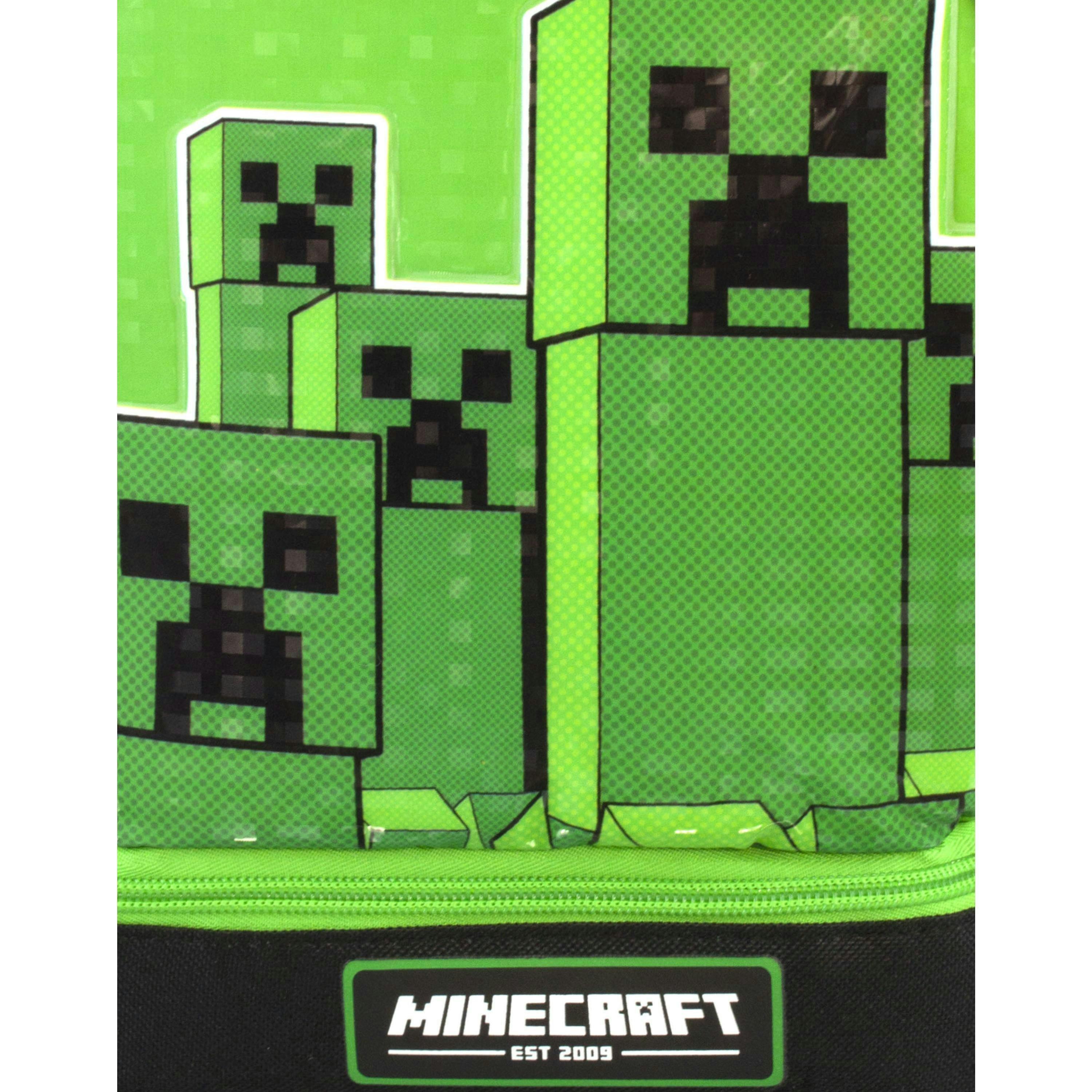 Minecraft Boys Green Creeper Zip Lunch Bag (One Size) by Vanilla Underground , view 4 of 6