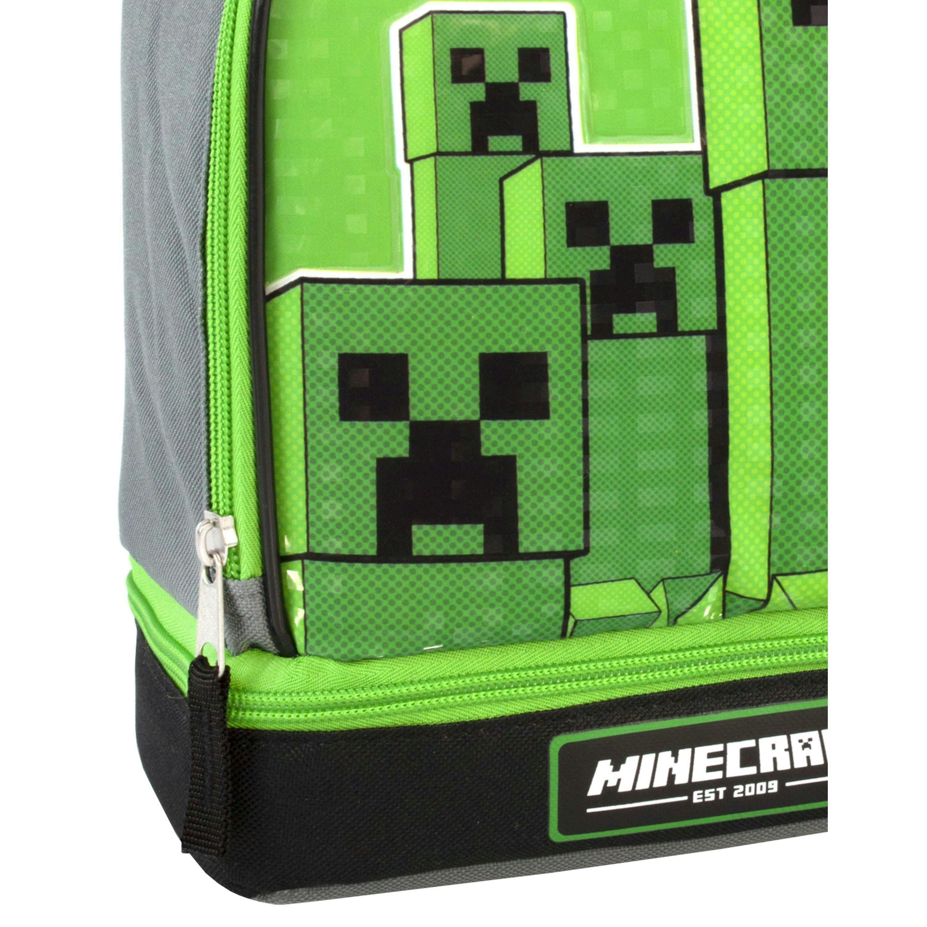 Minecraft Boys Green Creeper Zip Lunch Bag (One Size) by Vanilla Underground , view 5 of 6