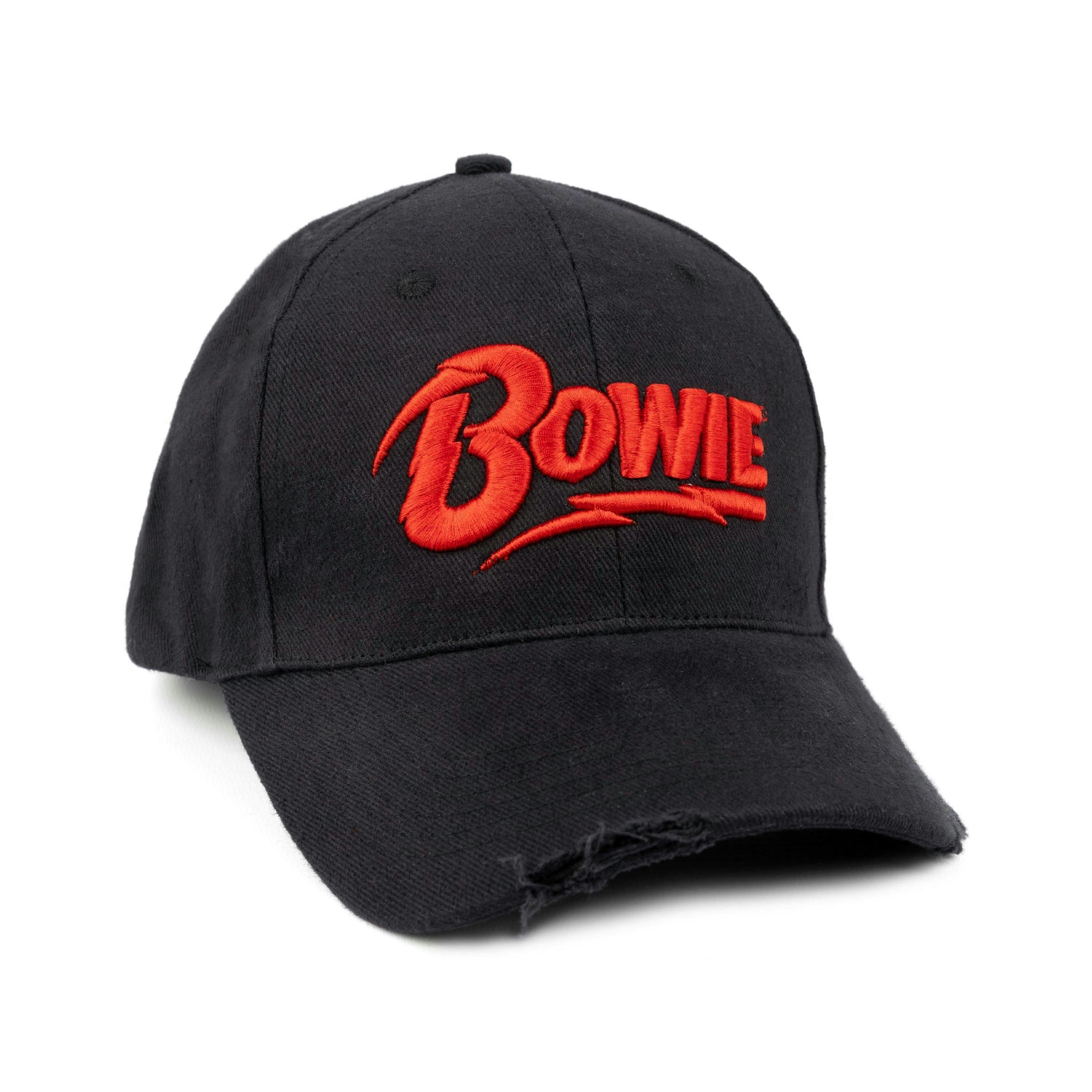 David Bowie Unisex Black Logo Adjustable Curved Peak Cap (One Size) by Vanilla Underground , view 1 of 6