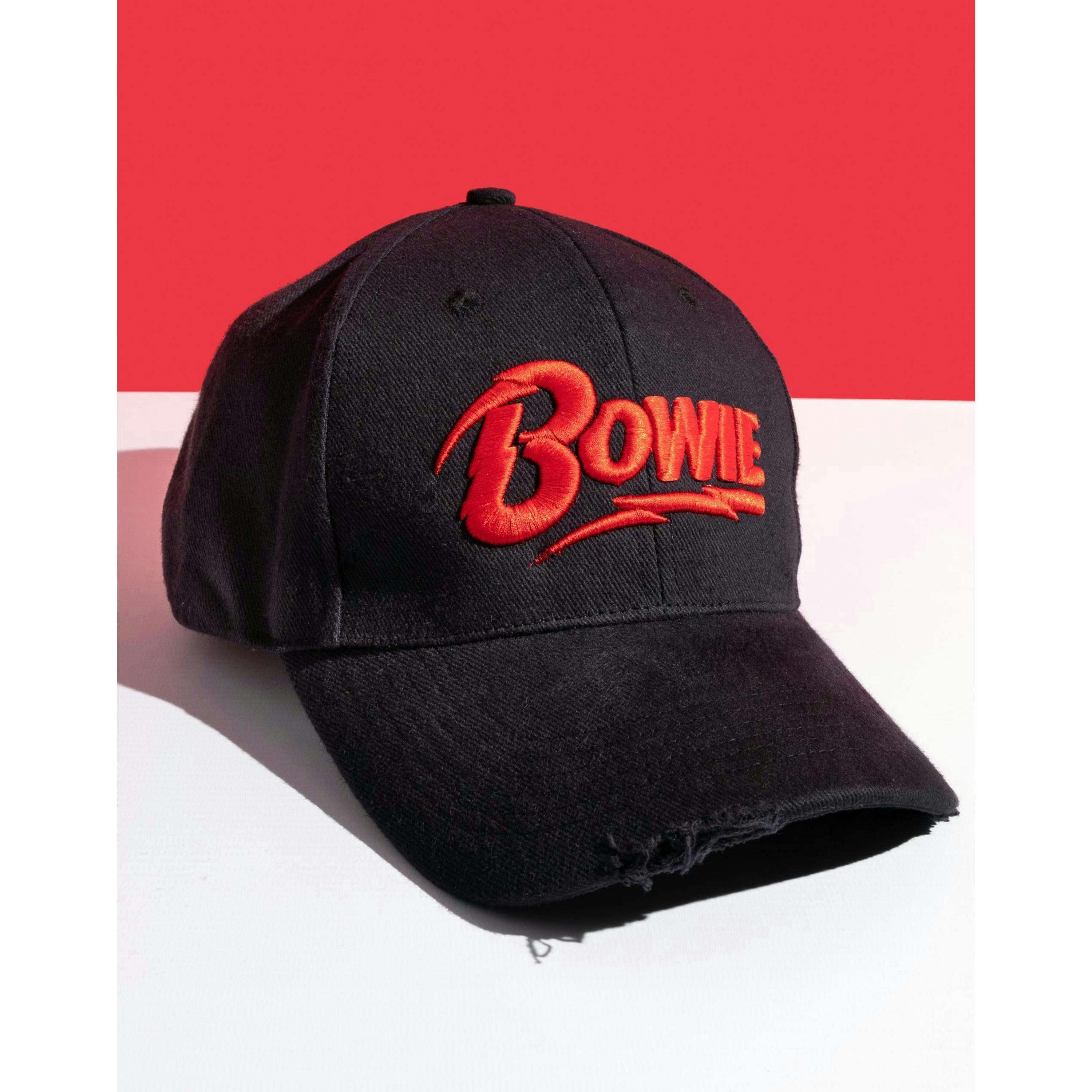 David Bowie Unisex Black Logo Adjustable Curved Peak Cap (One Size) by Vanilla Underground , view 2 of 6