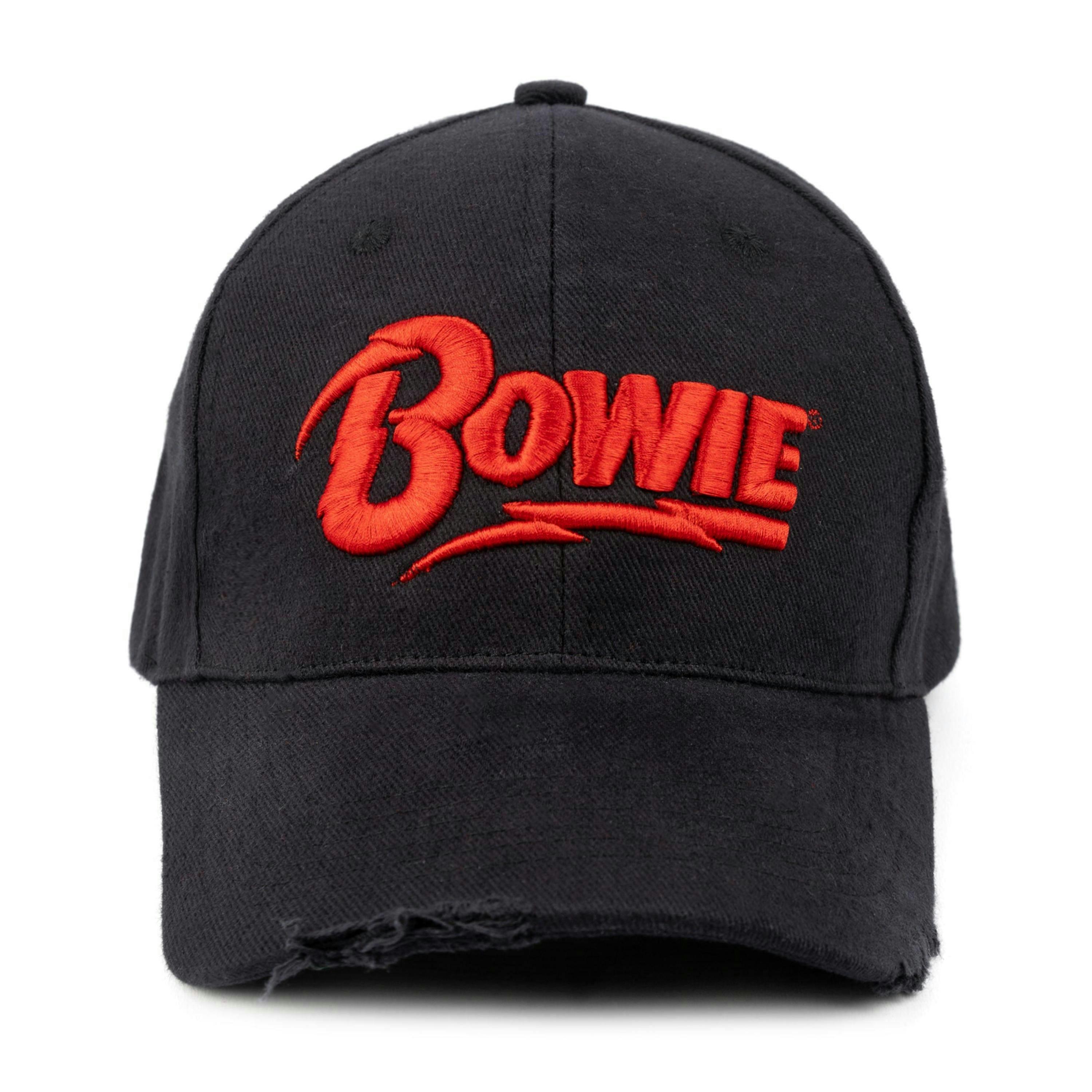 David Bowie Unisex Black Logo Adjustable Curved Peak Cap (One Size) by Vanilla Underground , view 4 of 6