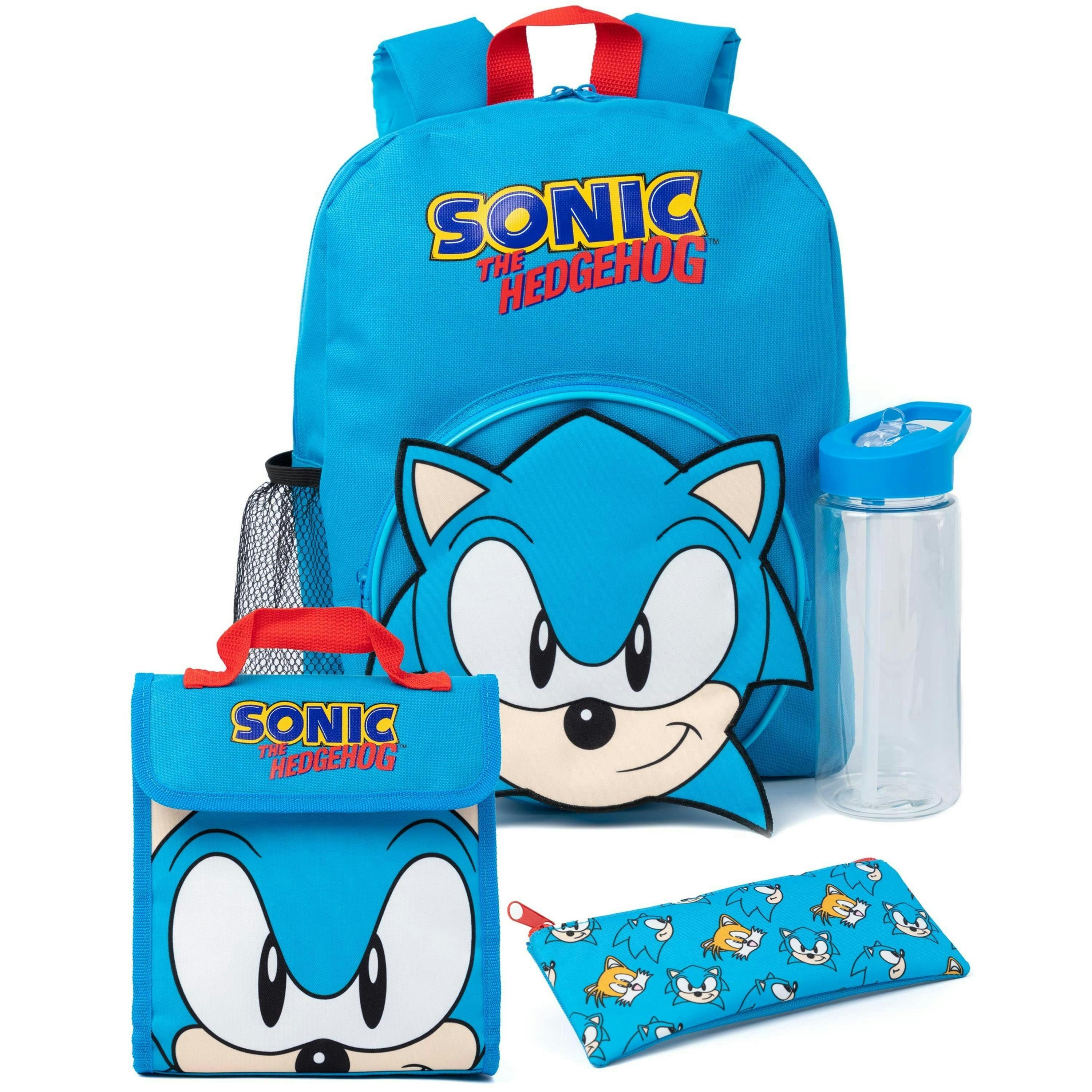 Sonic the Hedgehog Unisex Kids Blue Character 4 Piece Backpack Set (One Size) by Vanilla Underground , view 1 of 6