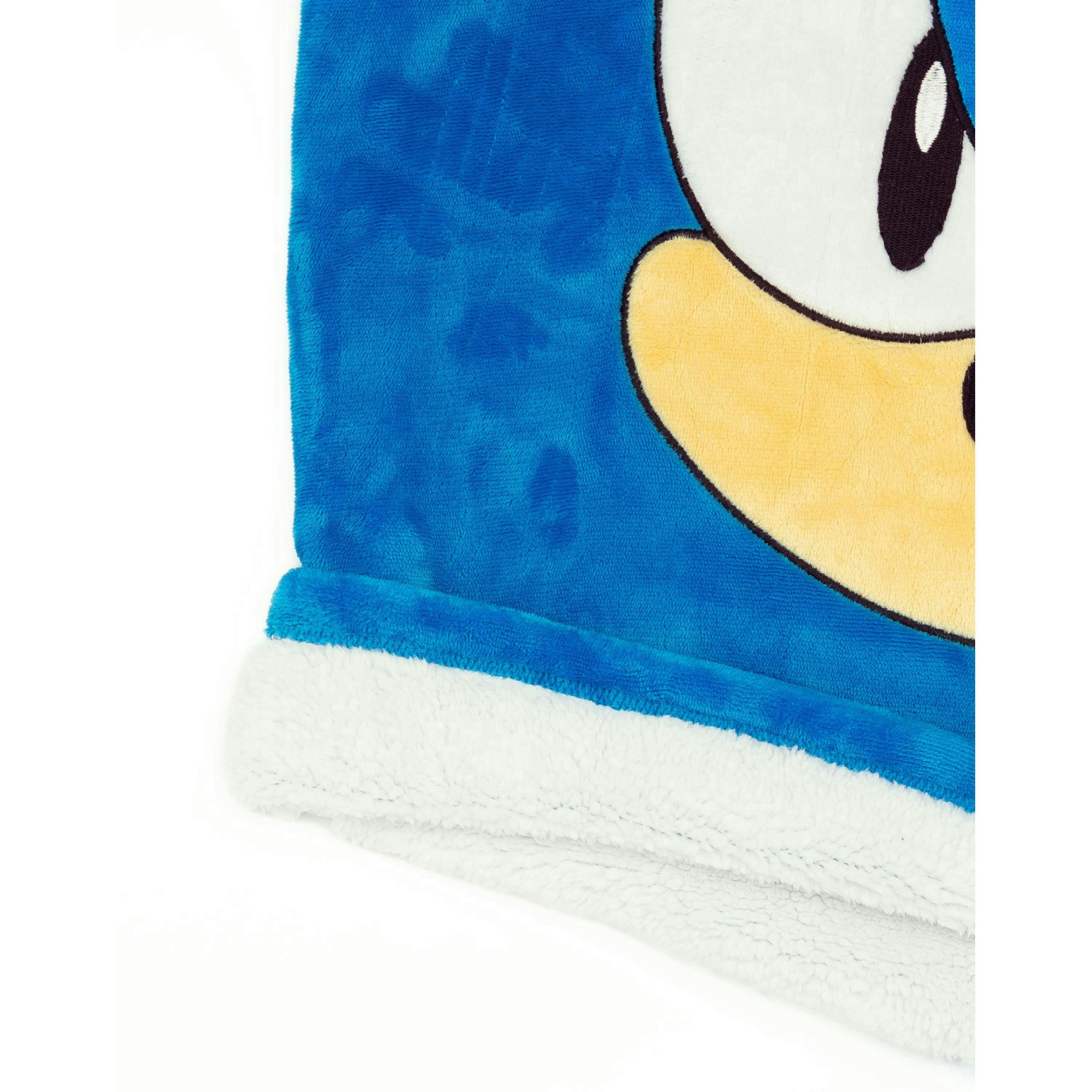 Sonic the Hedgehog Boys Blue Blanket Hoodie (One Size) by Vanilla Underground , view 4 of 6