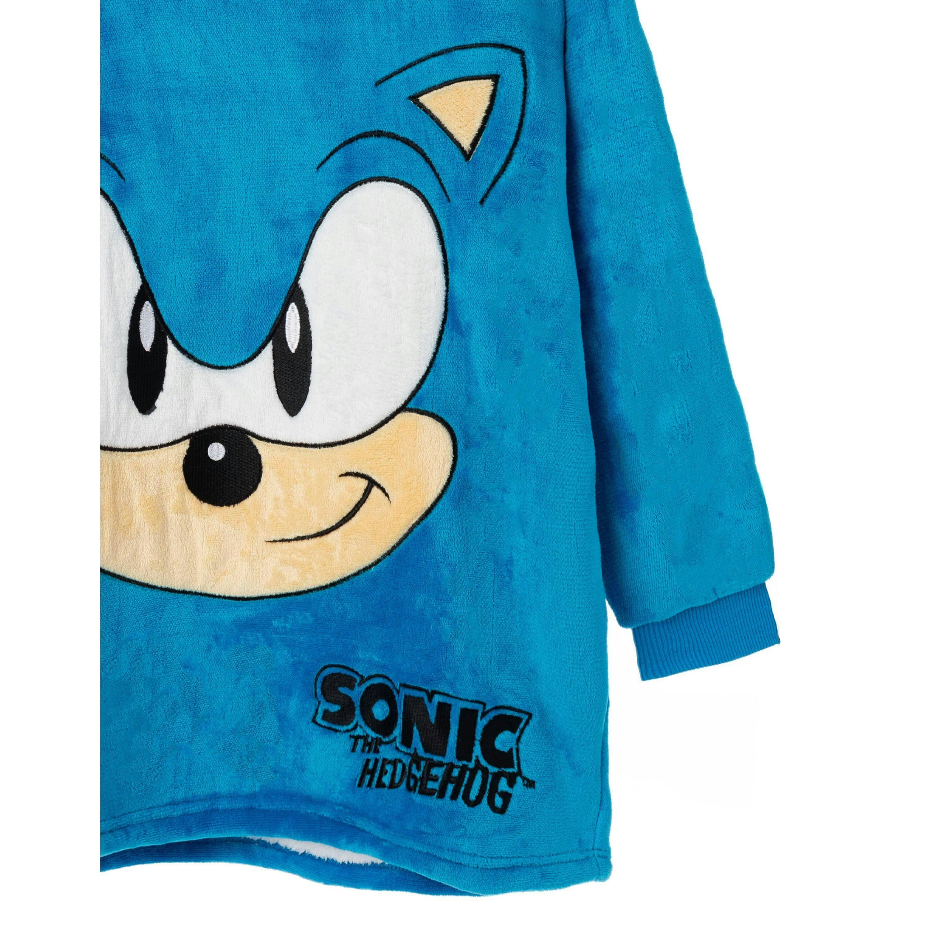 Sonic the Hedgehog Boys Blue Blanket Hoodie (One Size) by Vanilla Underground , view 6 of 6