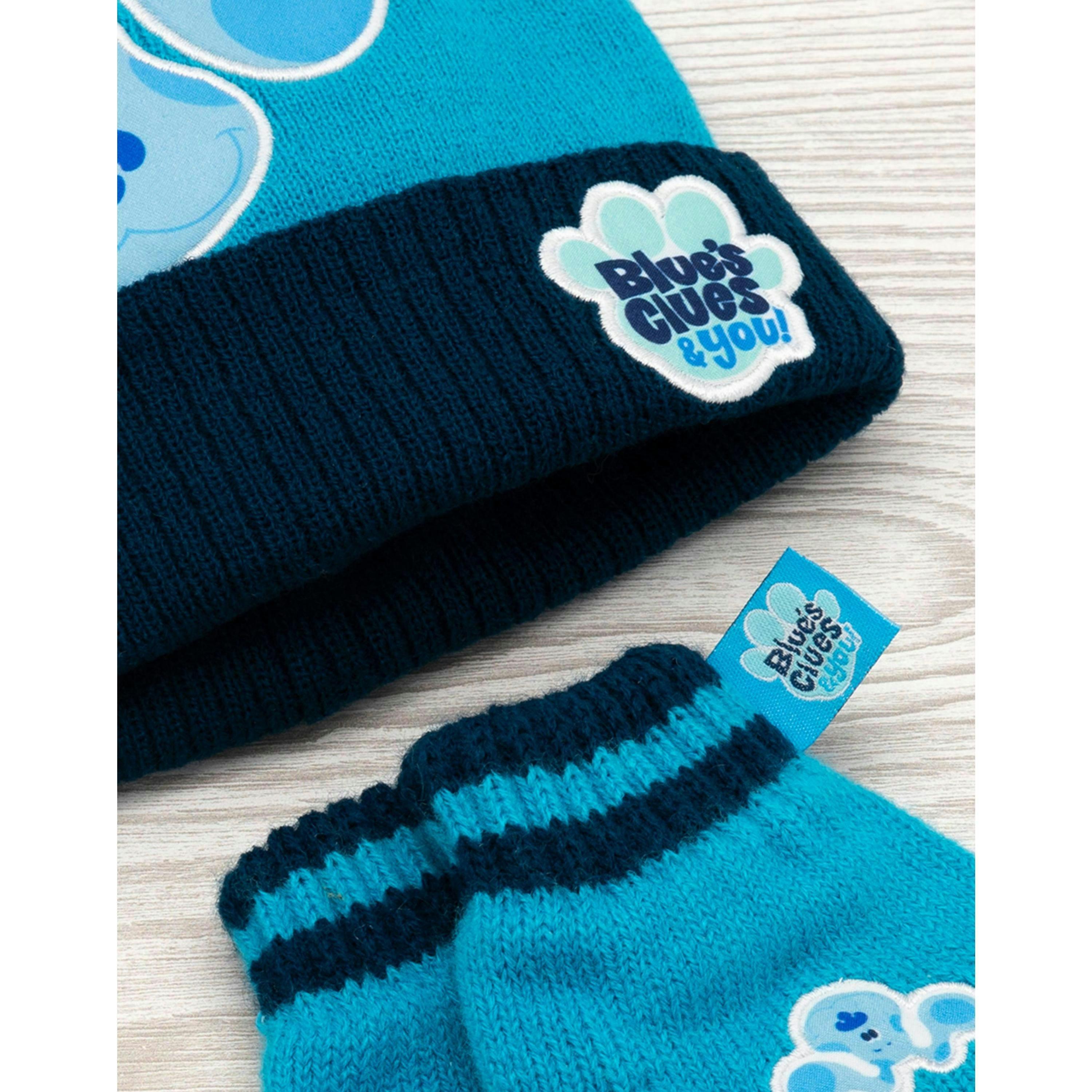Blue's Clues & You! Unisex Kids Blue Beanie and Gloves Set (One Size) by Vanilla Underground , view 3 of 6