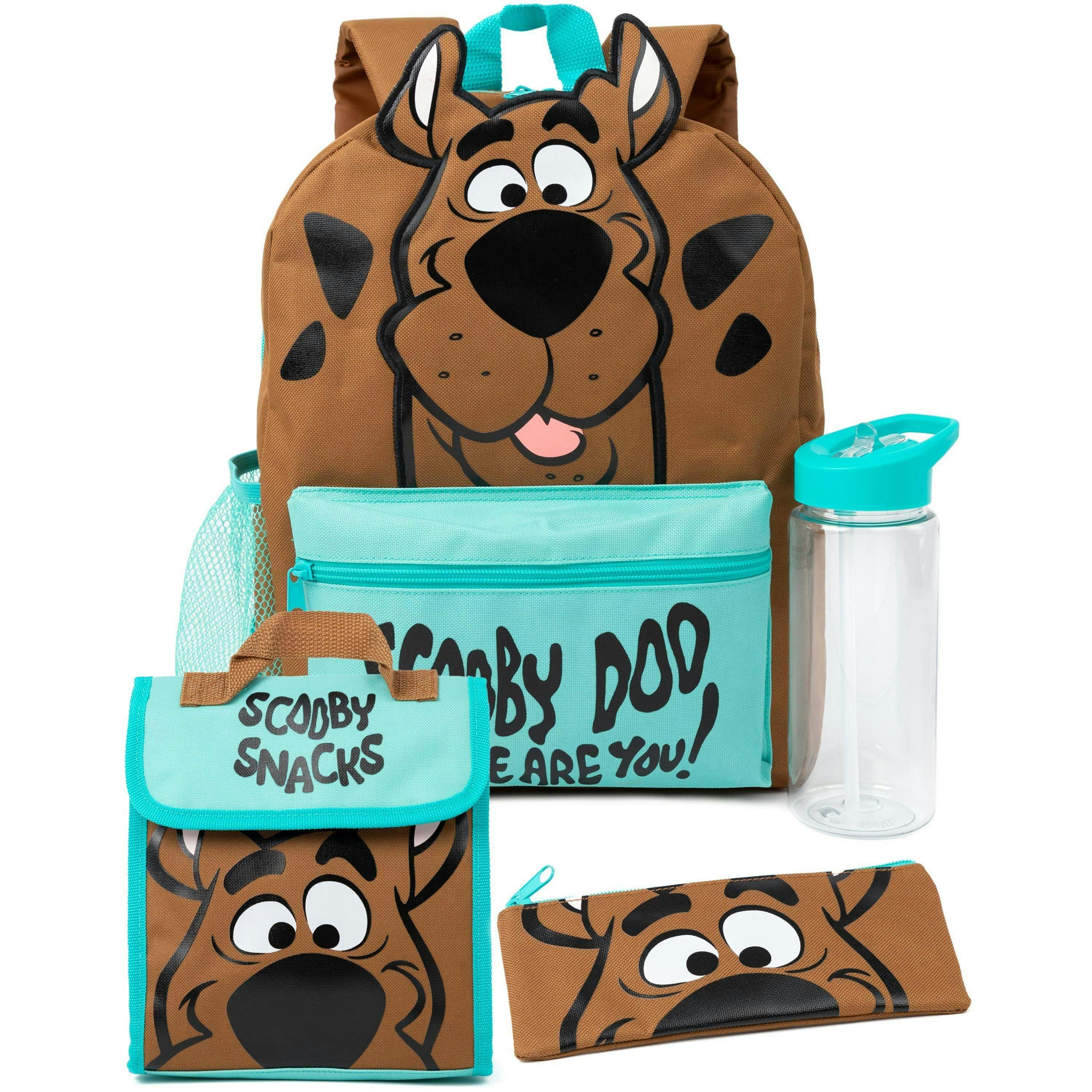 Scooby Doo Unisex Kids Brown 4 Piece Backpack Set (One Size) by Vanilla Underground , view 1 of 6