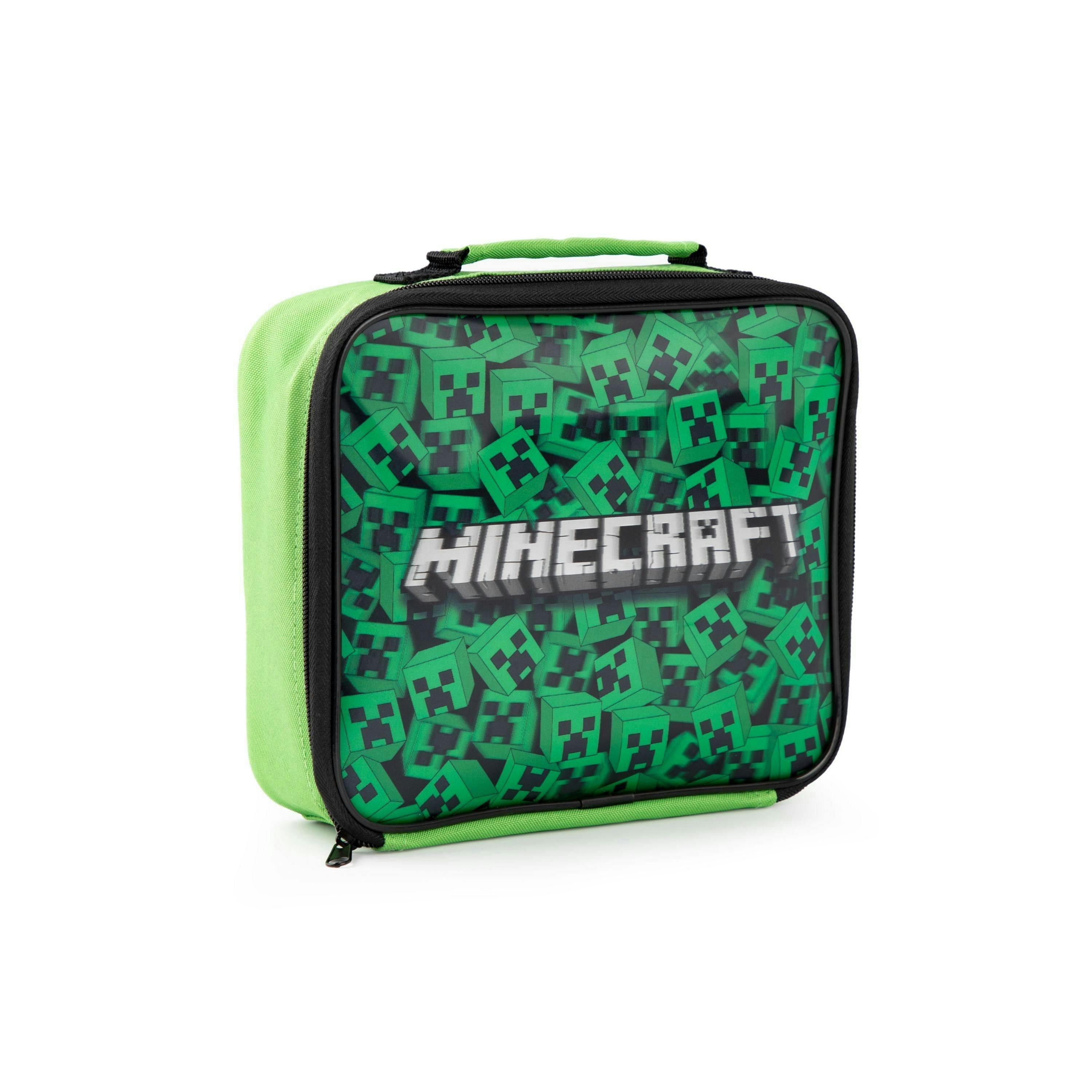 Minecraft Boys Green Creeper Lunch Bag Bottle and Snack Pot (One Size) by Vanilla Underground , view 3 of 6