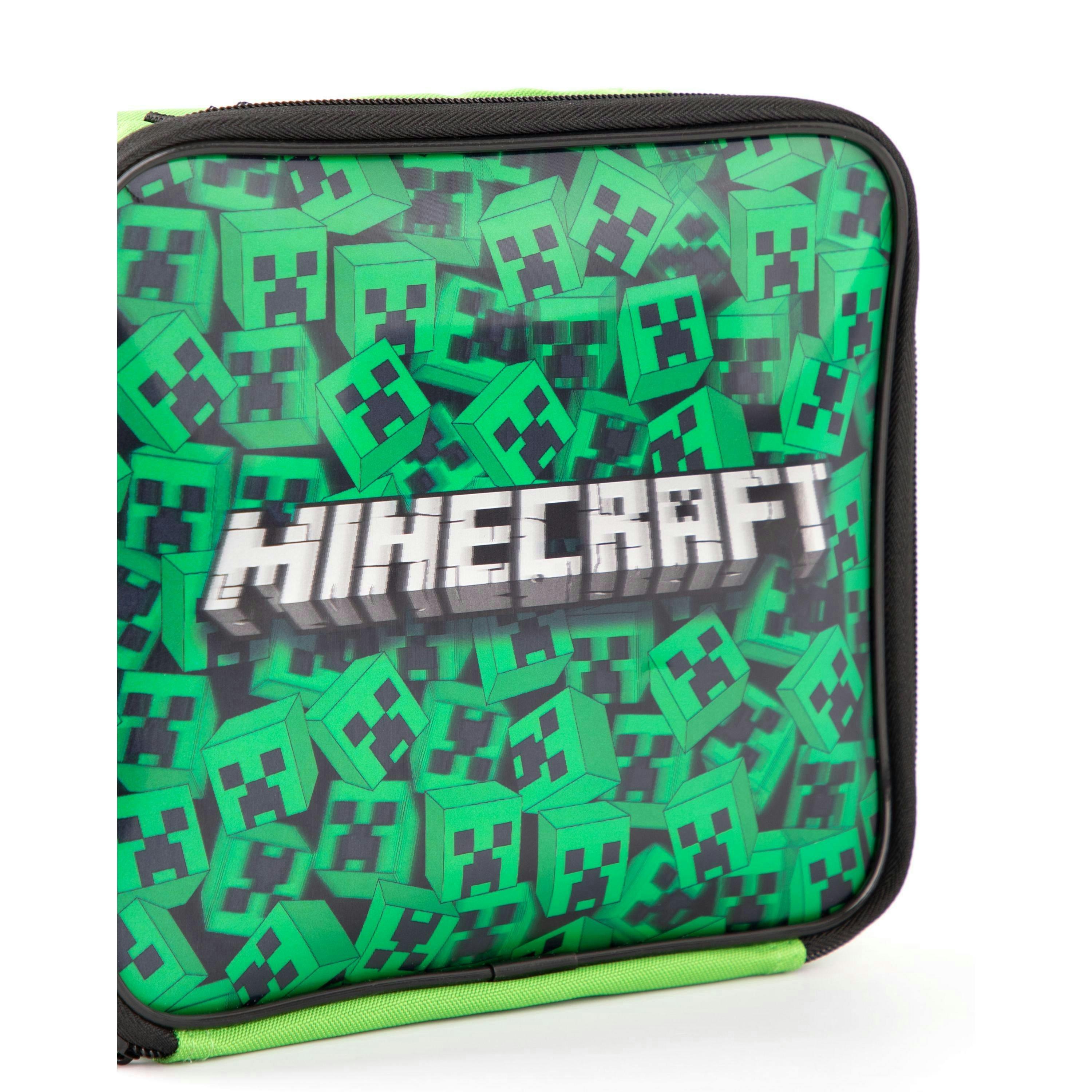 Minecraft Boys Green Creeper Lunch Bag Bottle and Snack Pot (One Size) by Vanilla Underground , view 6 of 6