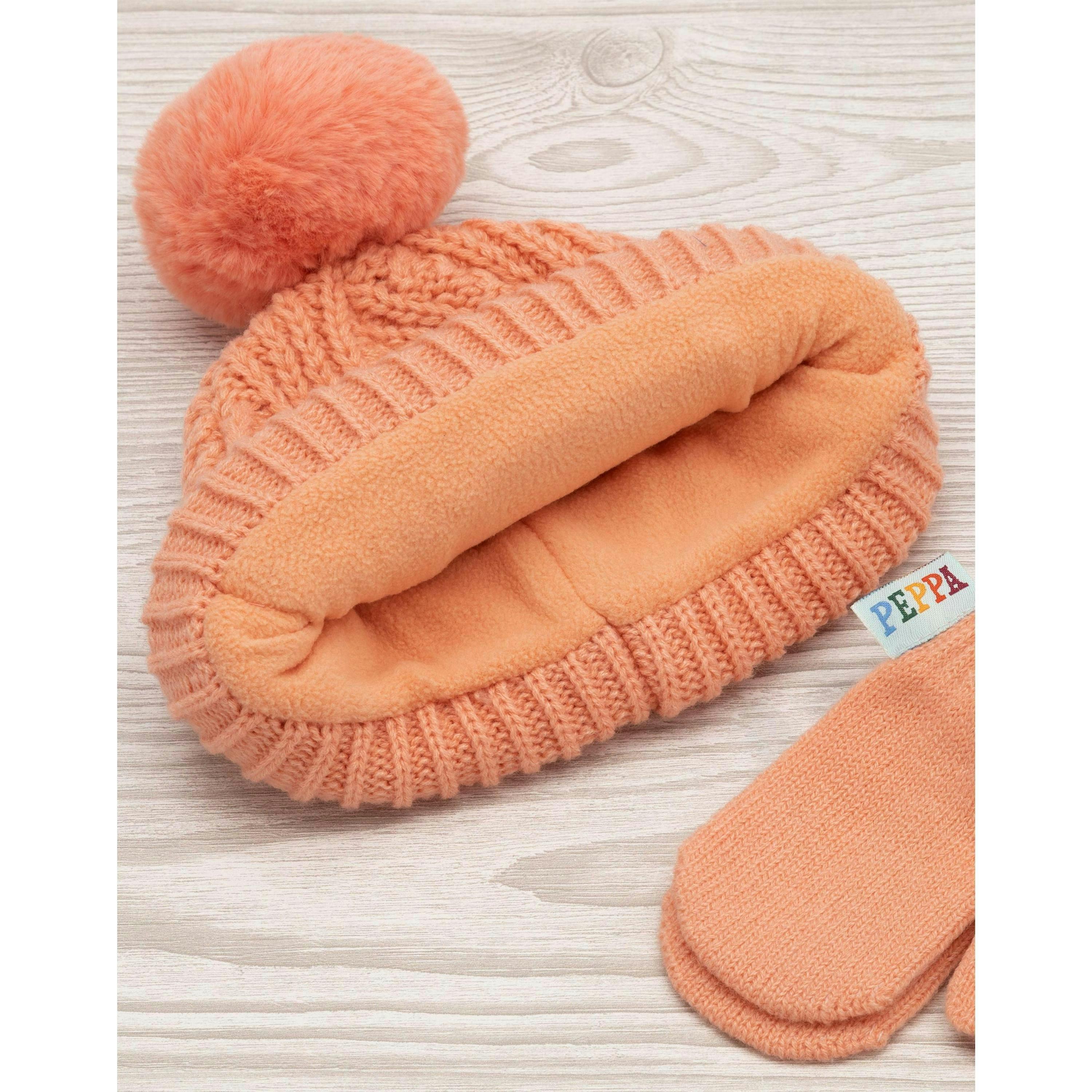 Peppa Pig Girls Orange Beanie and Gloves Set (One Size) by Vanilla Underground , view 3 of 6