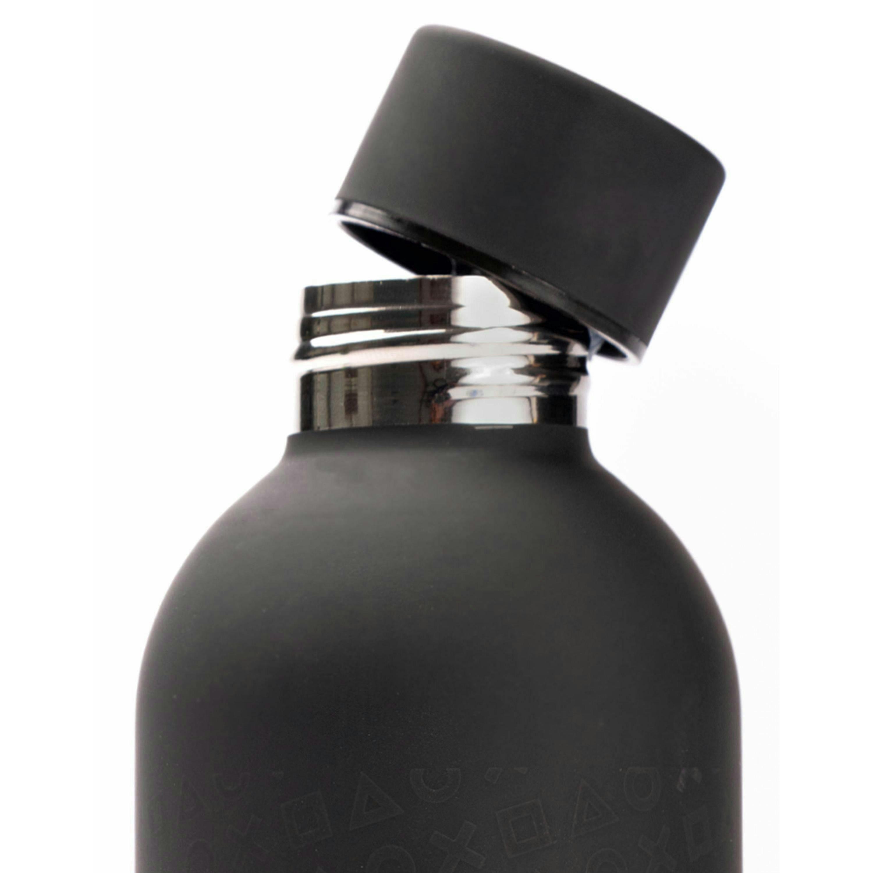 PlayStation Mens Black Basic Logo Print Stainless Steel Bottle (One Size) by Vanilla Underground , view 2 of 6