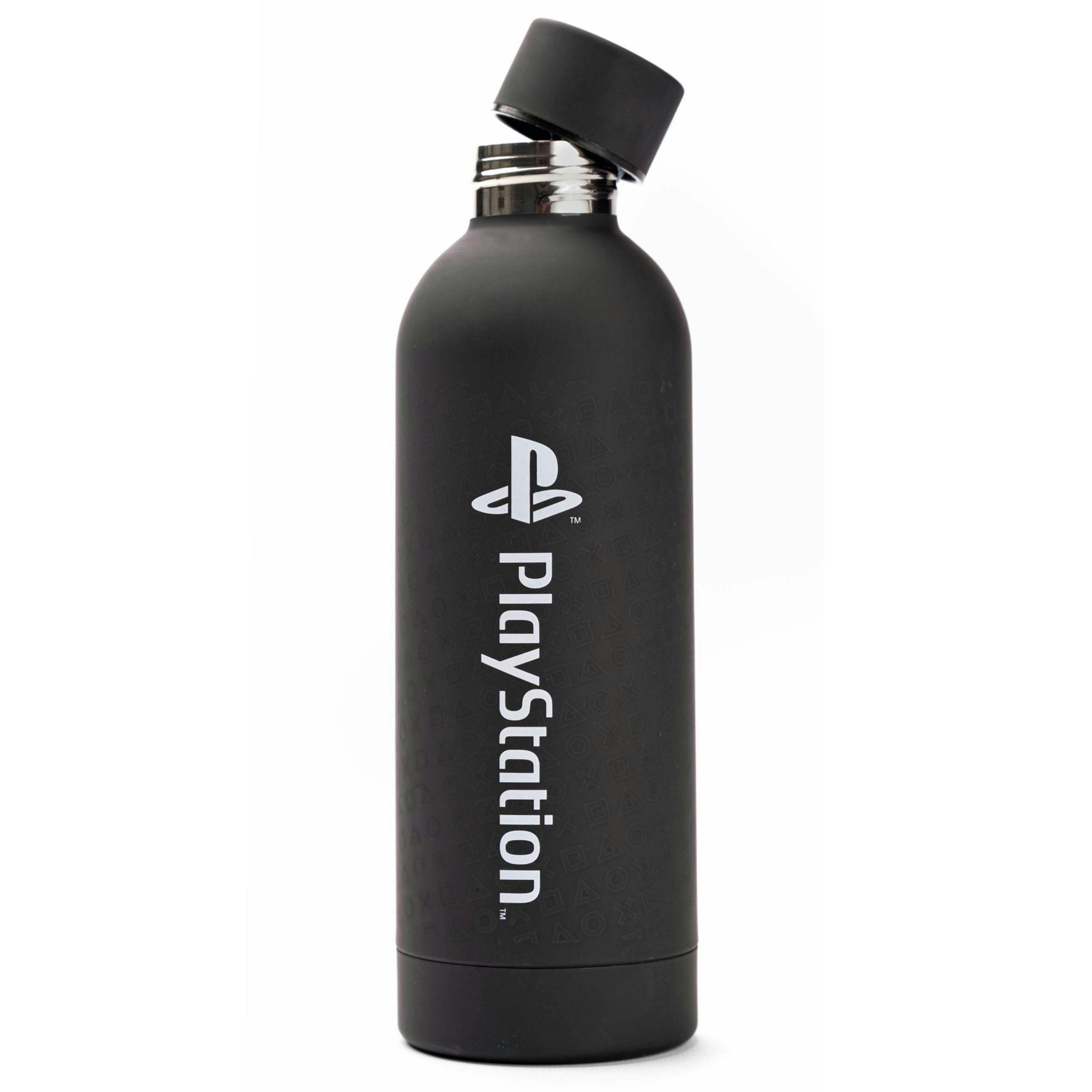 PlayStation Mens Black Basic Logo Print Stainless Steel Bottle (One Size) by Vanilla Underground , view 4 of 6
