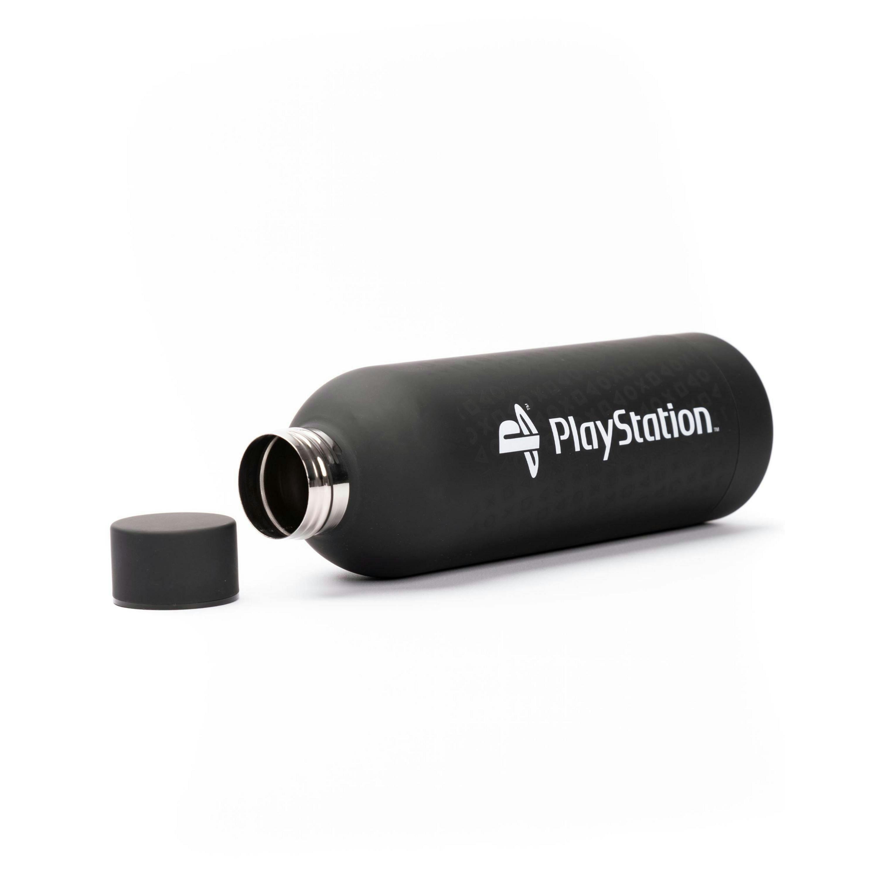 PlayStation Mens Black Basic Logo Print Stainless Steel Bottle (One Size) by Vanilla Underground , view 6 of 6