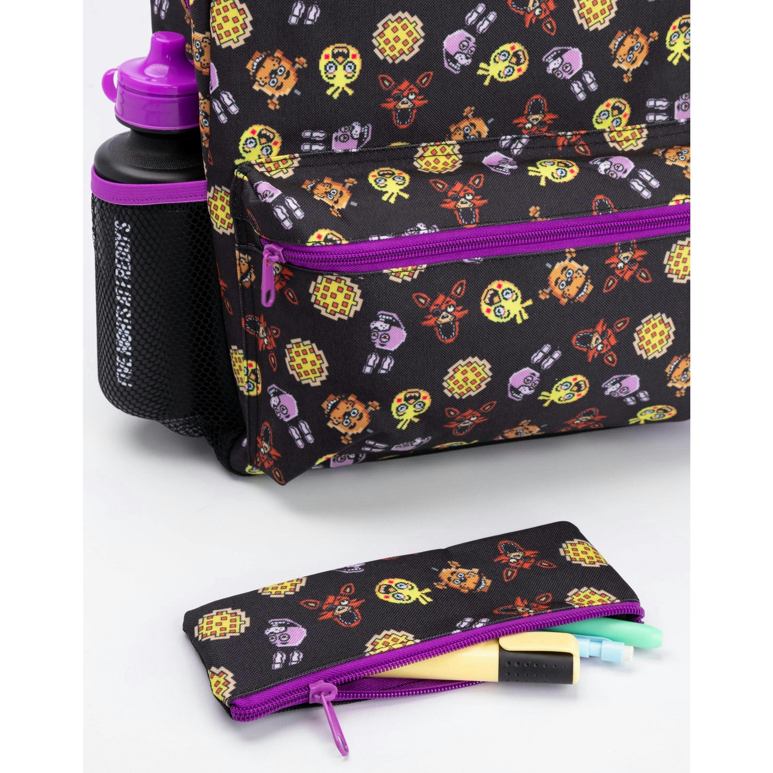 Five Nights At Freddy's Boys Black Printed 4 Piece Backpack Set (One Size) by Vanilla Underground , view 6 of 6