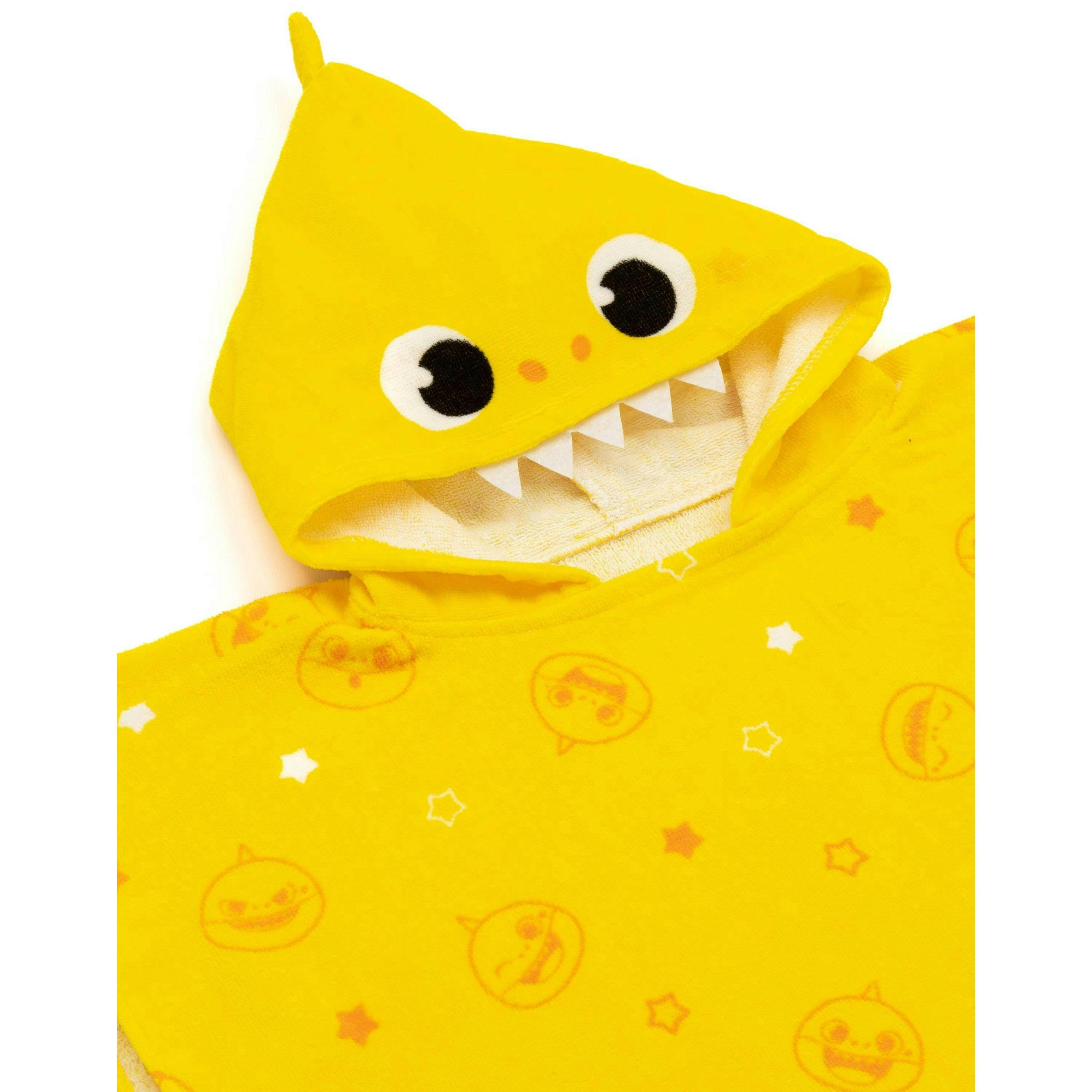 Baby Shark Unisex Kids Multicoloured Novelty Character 3D Hood Poncho Towel (One Size) by Vanilla Underground , view 3 of 6