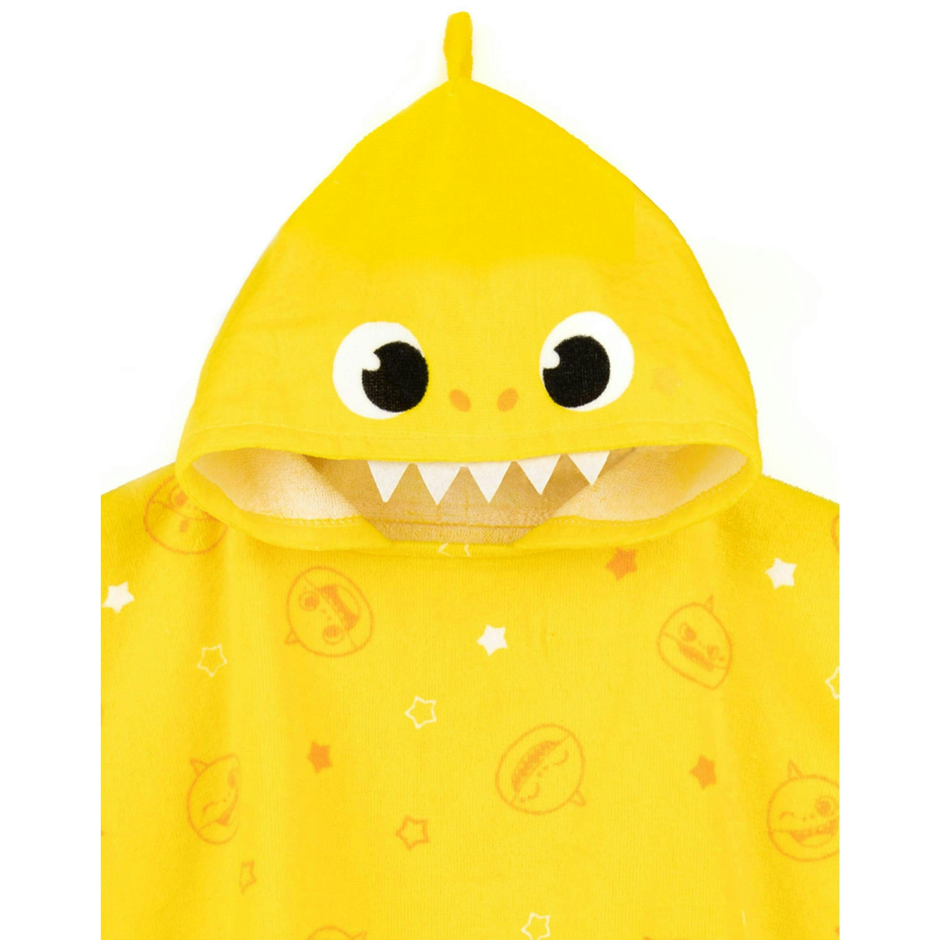 Baby Shark Unisex Kids Multicoloured Novelty Character 3D Hood Poncho Towel (One Size) by Vanilla Underground , view 6 of 6