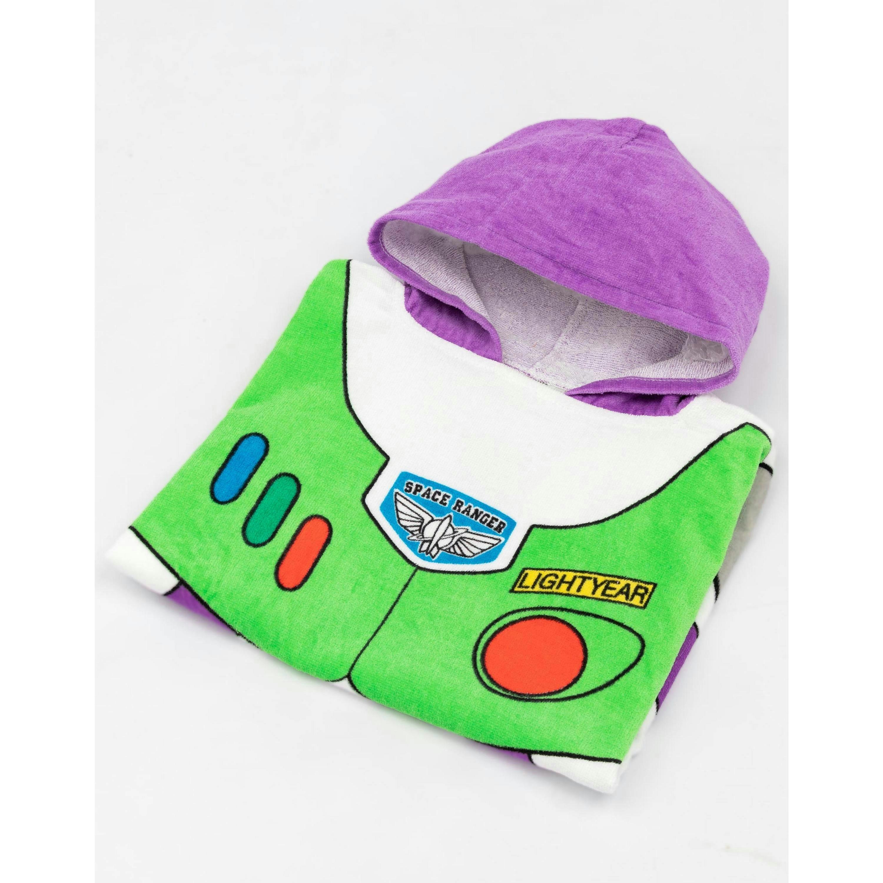 Disney Boys Multicoloured Buzz Lightyear Poncho Towel (One Size) by Vanilla Underground , view 4 of 6