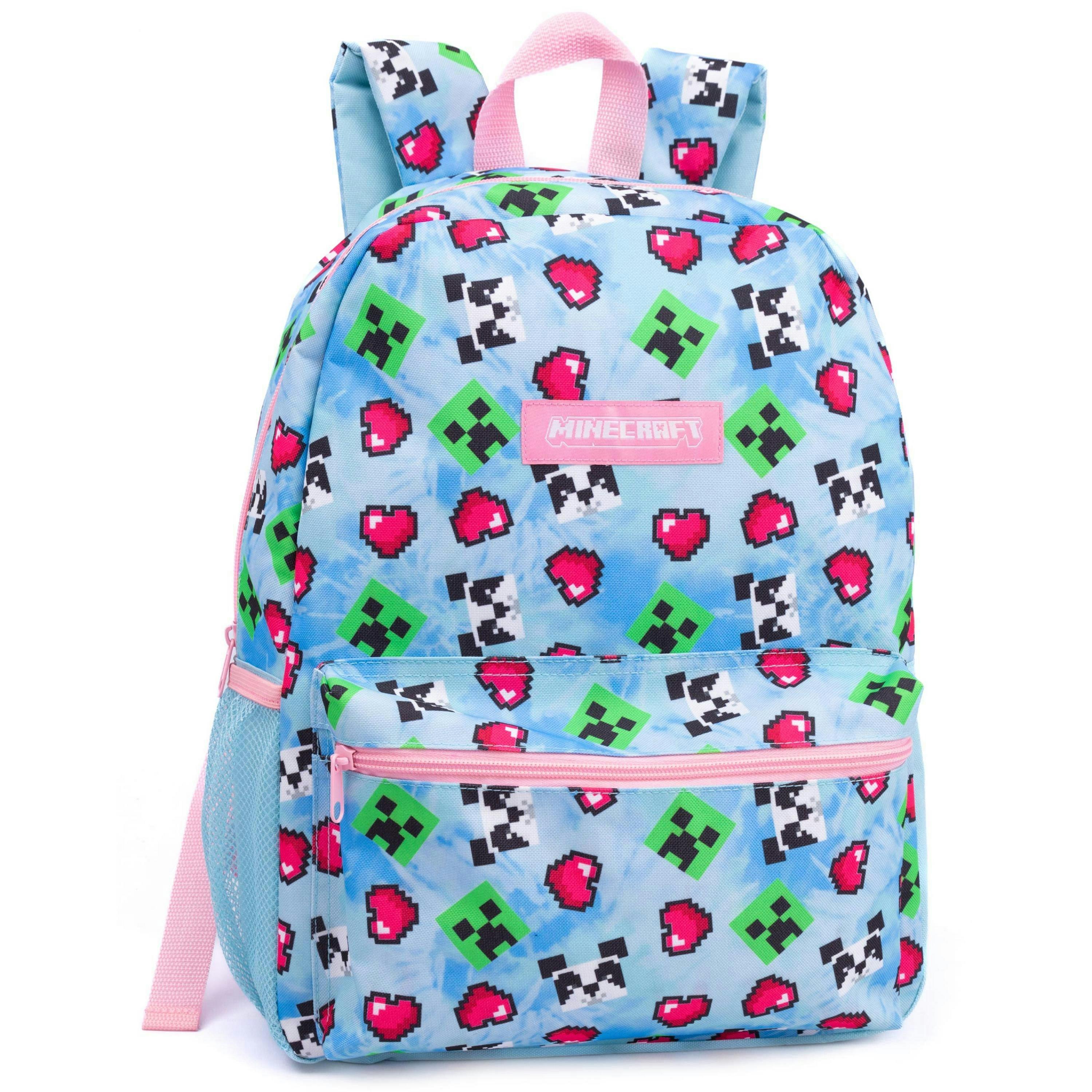 Minecraft Girls Blue Creeper 4 Piece Backpack Set (One Size) by Vanilla Underground , view 2 of 6