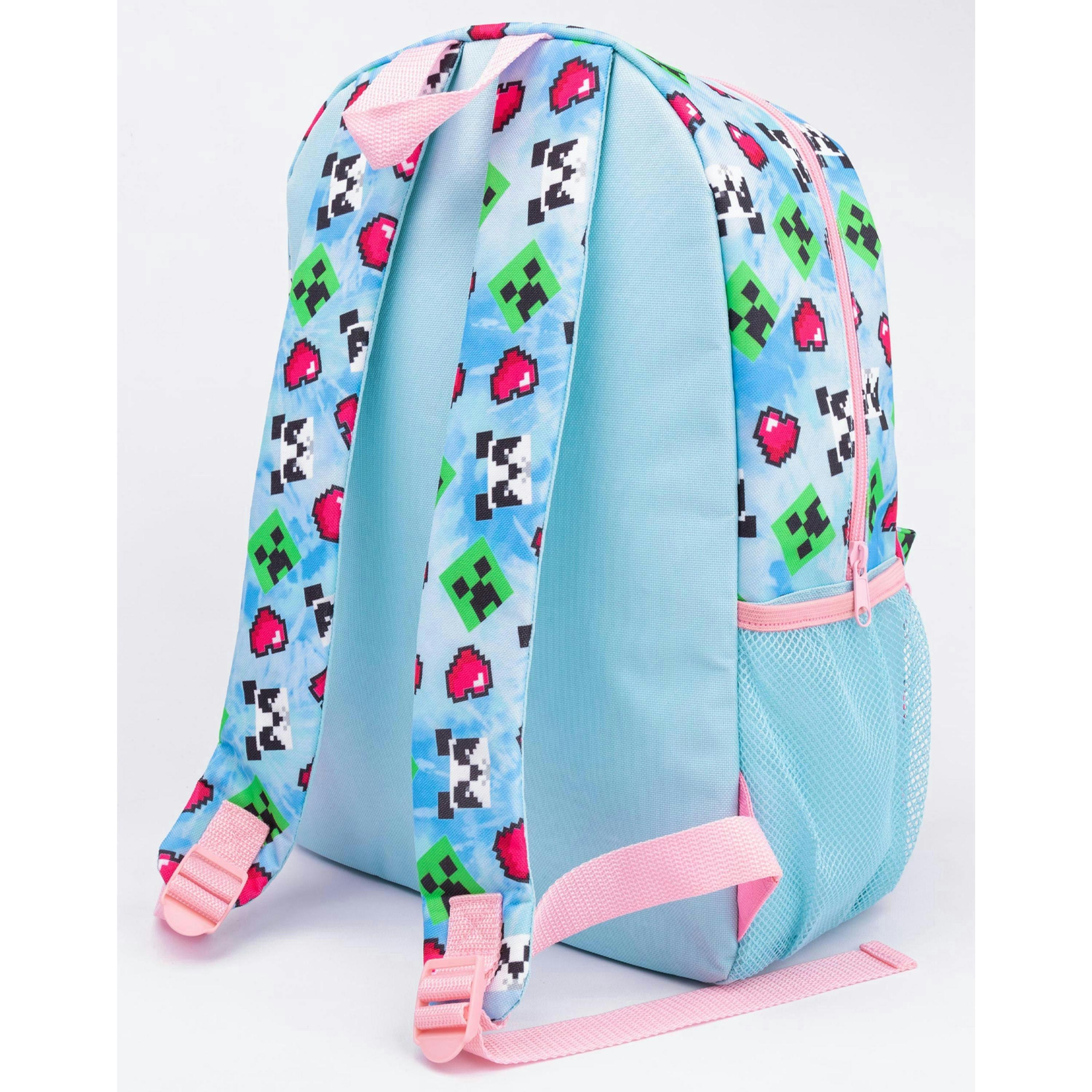 Minecraft Girls Blue Creeper 4 Piece Backpack Set (One Size) by Vanilla Underground , view 3 of 6