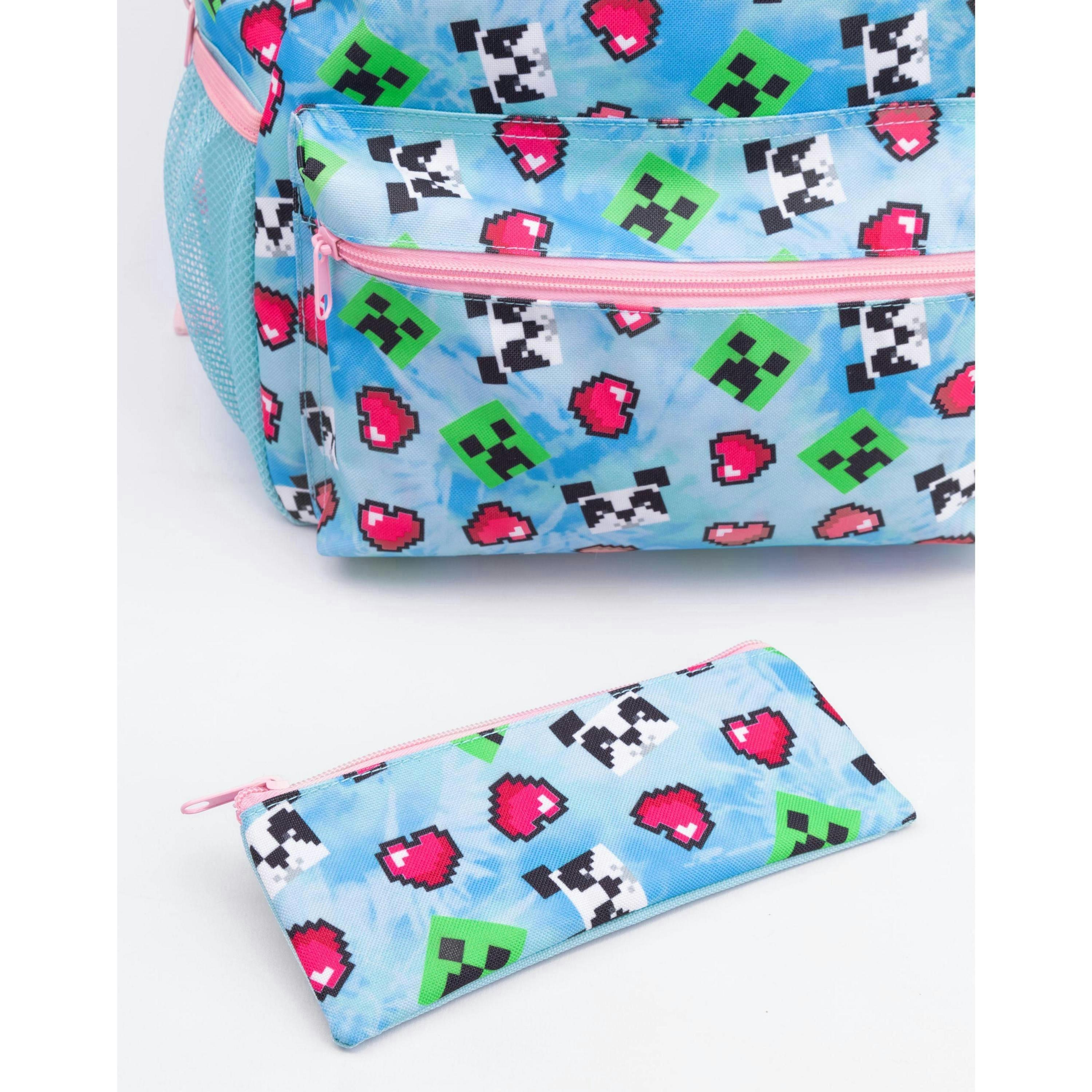 Minecraft Girls Blue Creeper 4 Piece Backpack Set (One Size) by Vanilla Underground , view 5 of 6